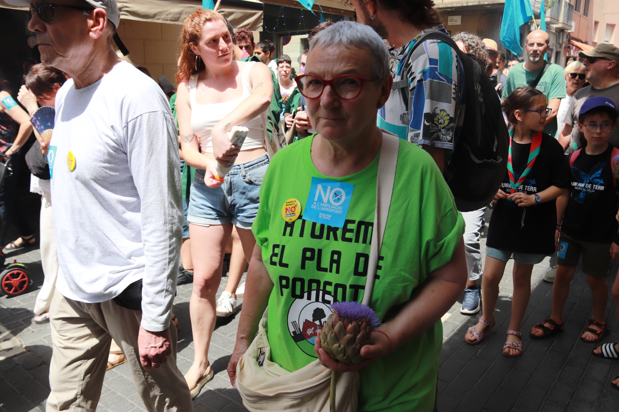 A protester at the march against the airport expansion