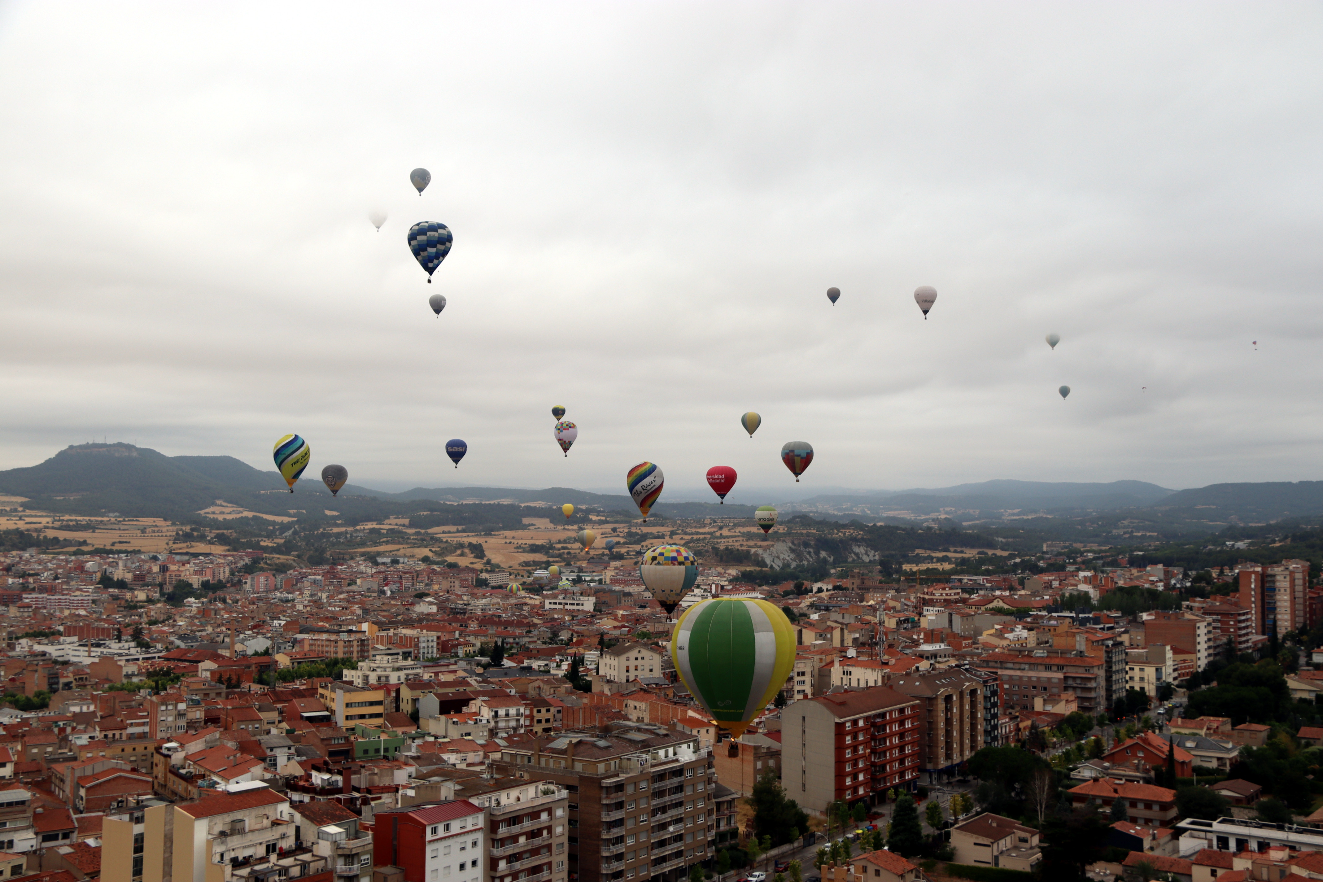 The sky over Igualada filled with hot air balloons
