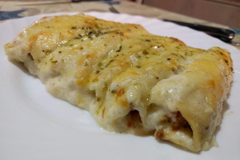 A portion of beef Canelons 