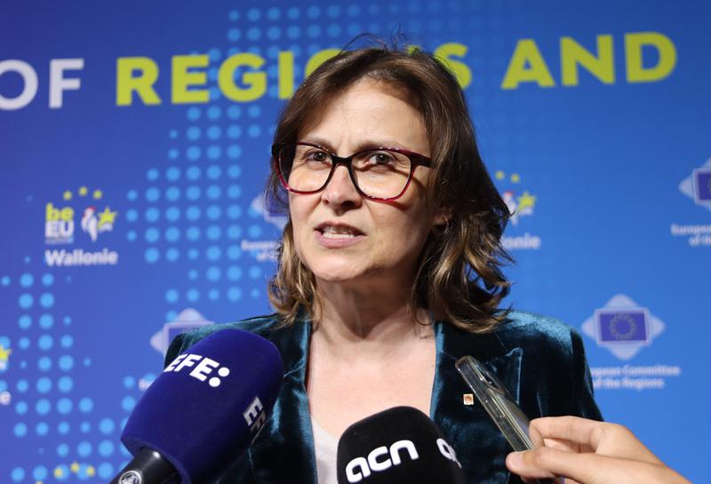 Catalan foreign minister, Meritxell Serret, during the 10th European Summit of Regions and Cities in Mons