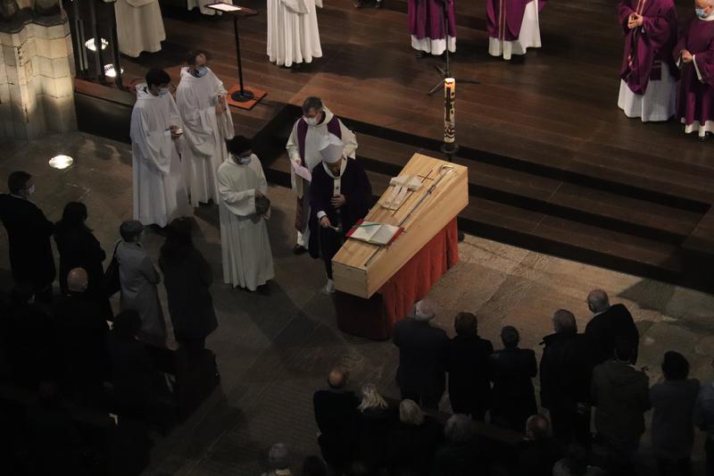 A moment of the funeral of Francesc Pardo, Girona archbishop, at the Girona cathedral on April 4, 2022