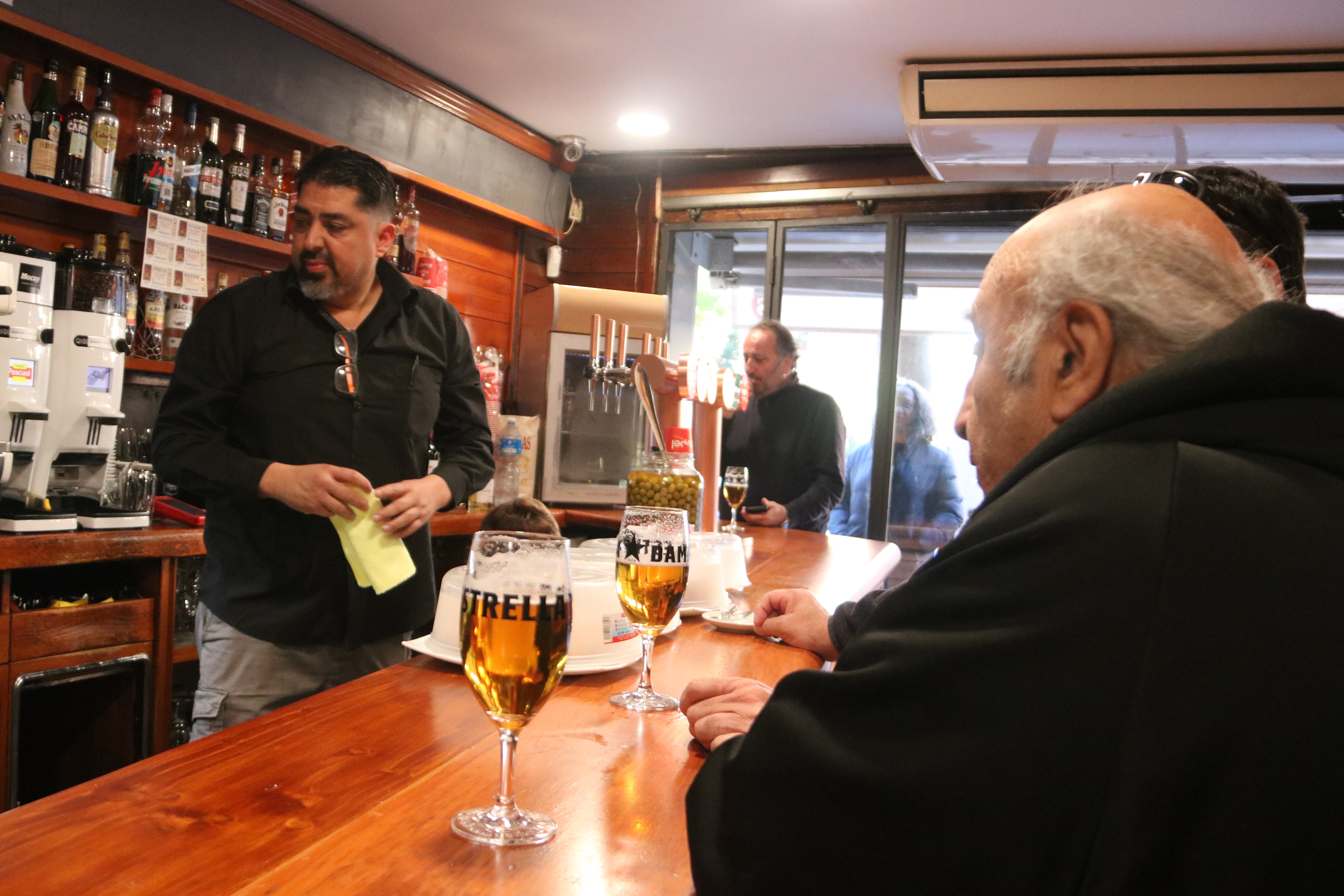 A bar next to Spotify Camp Nou hours before the first game back home starts