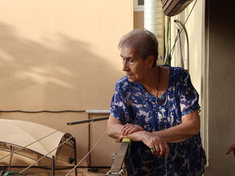 Marina Gimeno in her balcony