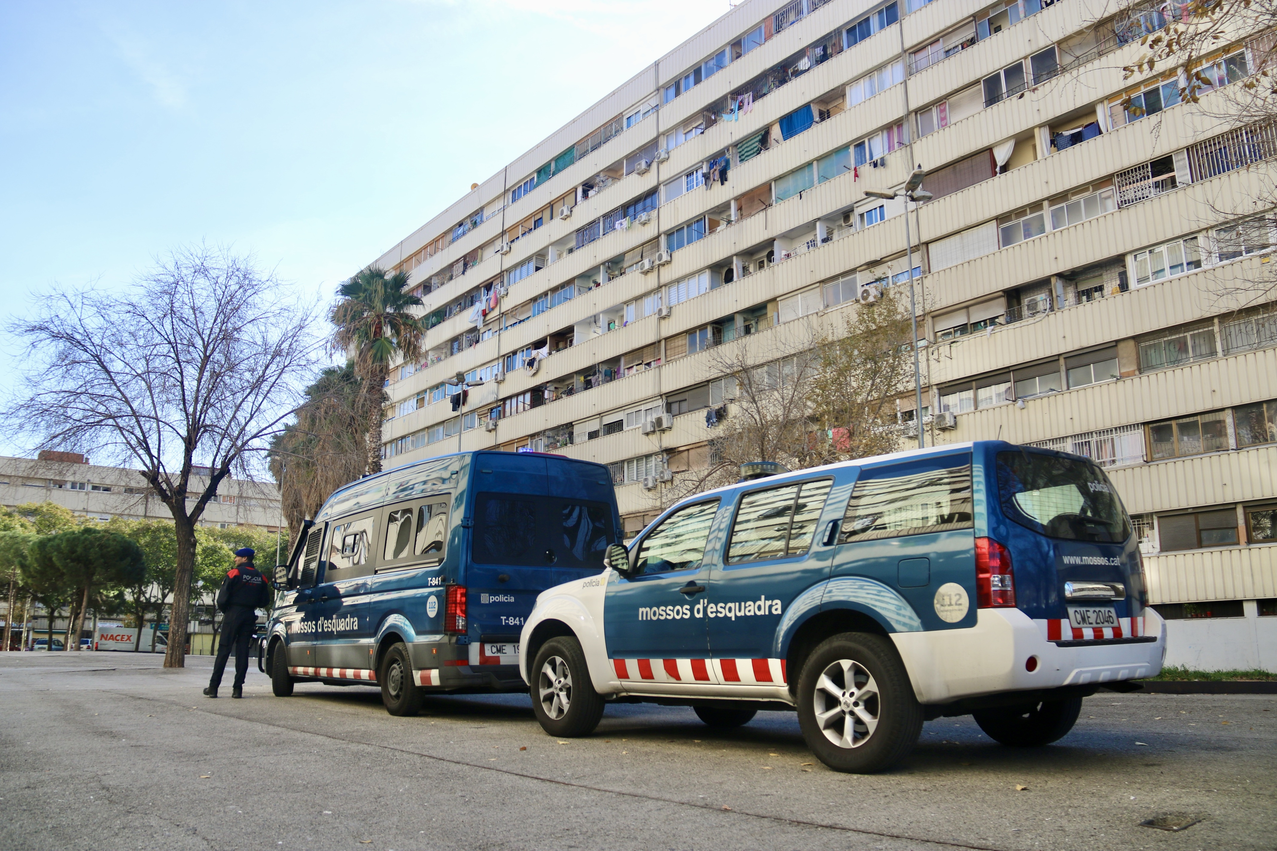 Catalan police presence near the site of the shooting