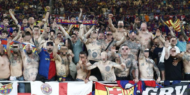 Boixos Nois members seen giving Nazi salutes at the Copa del Rey final in Seville