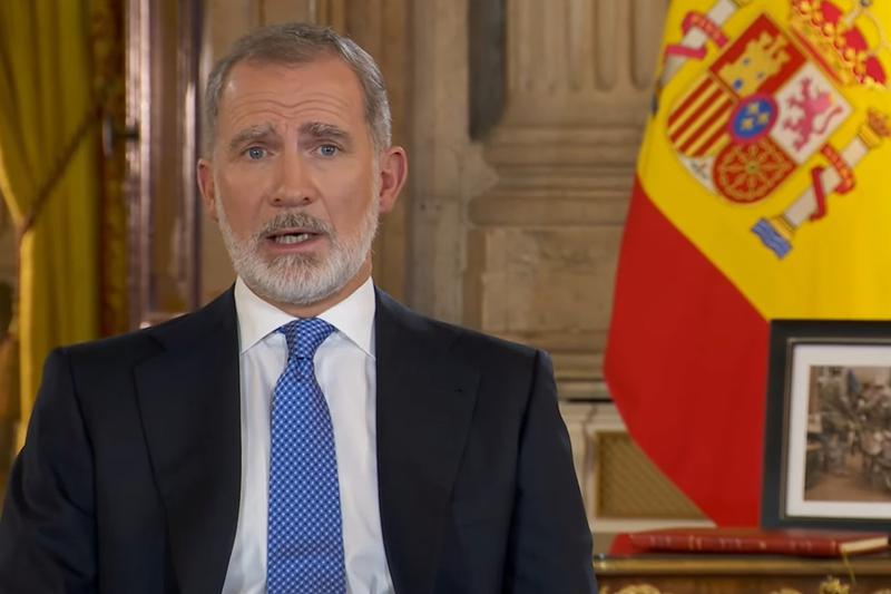 Spain's King Felipe VI during his Christmas address on December 24, 2024