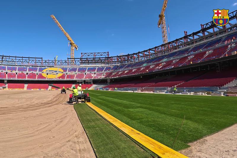 FC Barcelona's Spotify Camp Nou stadium begins planting new grass