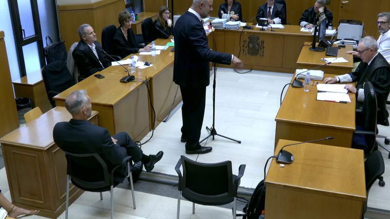 Former interior minister Miquel Buch giving his testimony during a trial at Catalonia's High Court