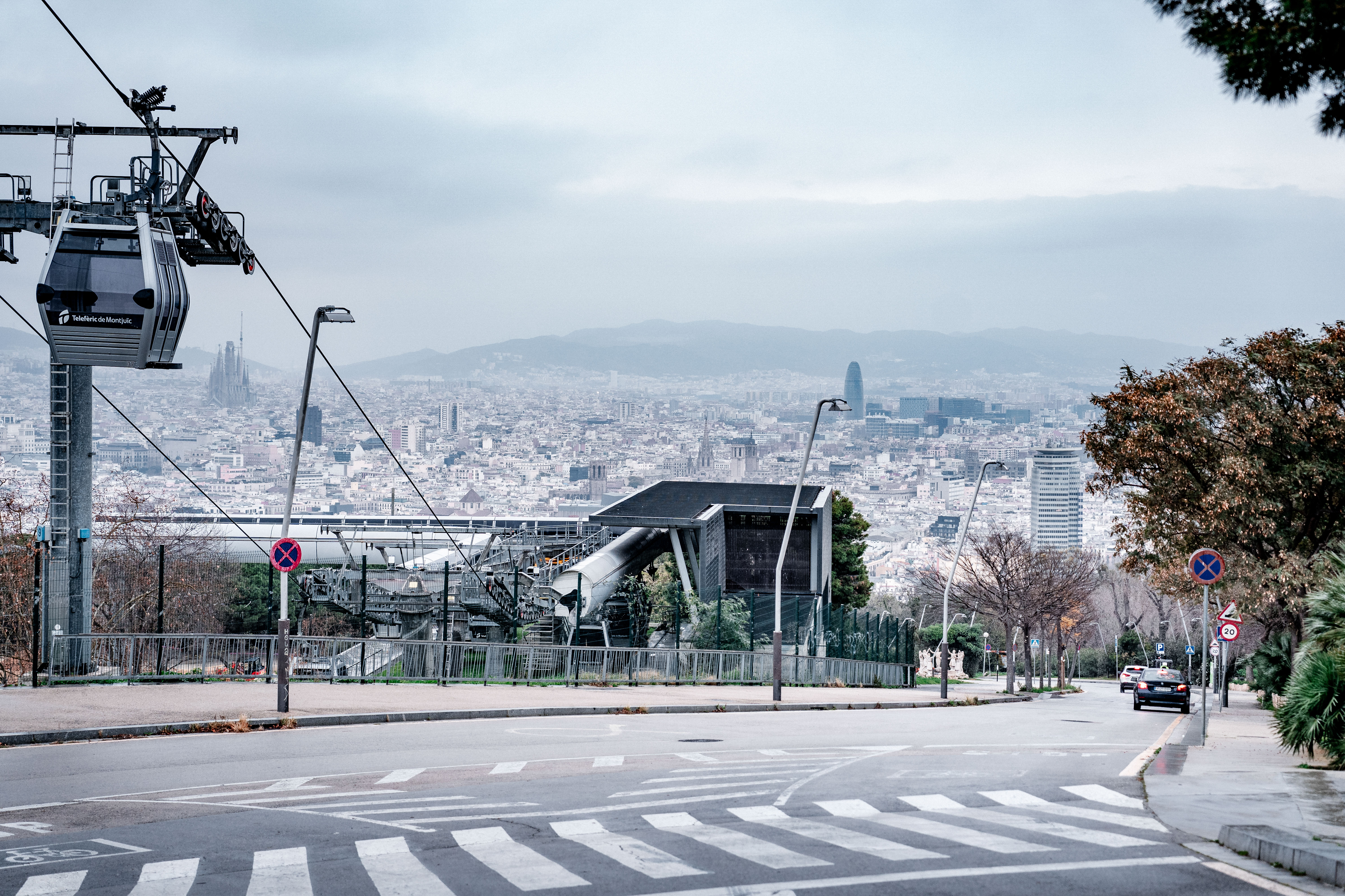 Stretch of road on Barcelona’s Montjuïc mountain where the Tour de France will pass
