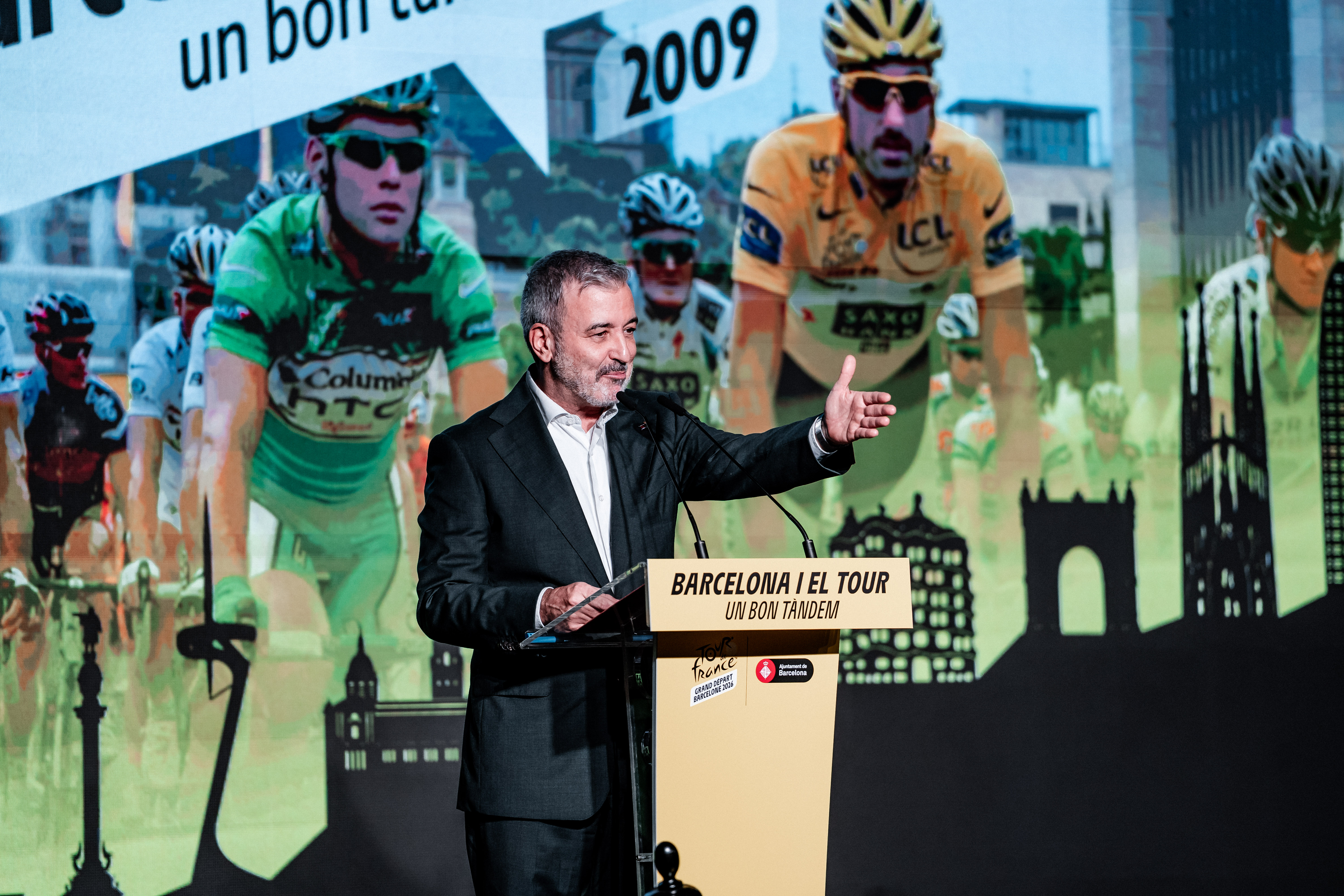 Barcelona mayor Jaume Collboni at the presentation of the Tour de France Grand Départ