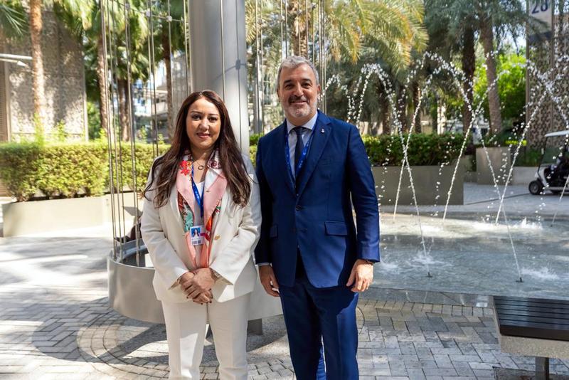 Casablanca mayor Nabila Rmili meets with Barcelona mayor Jaume Collboni
