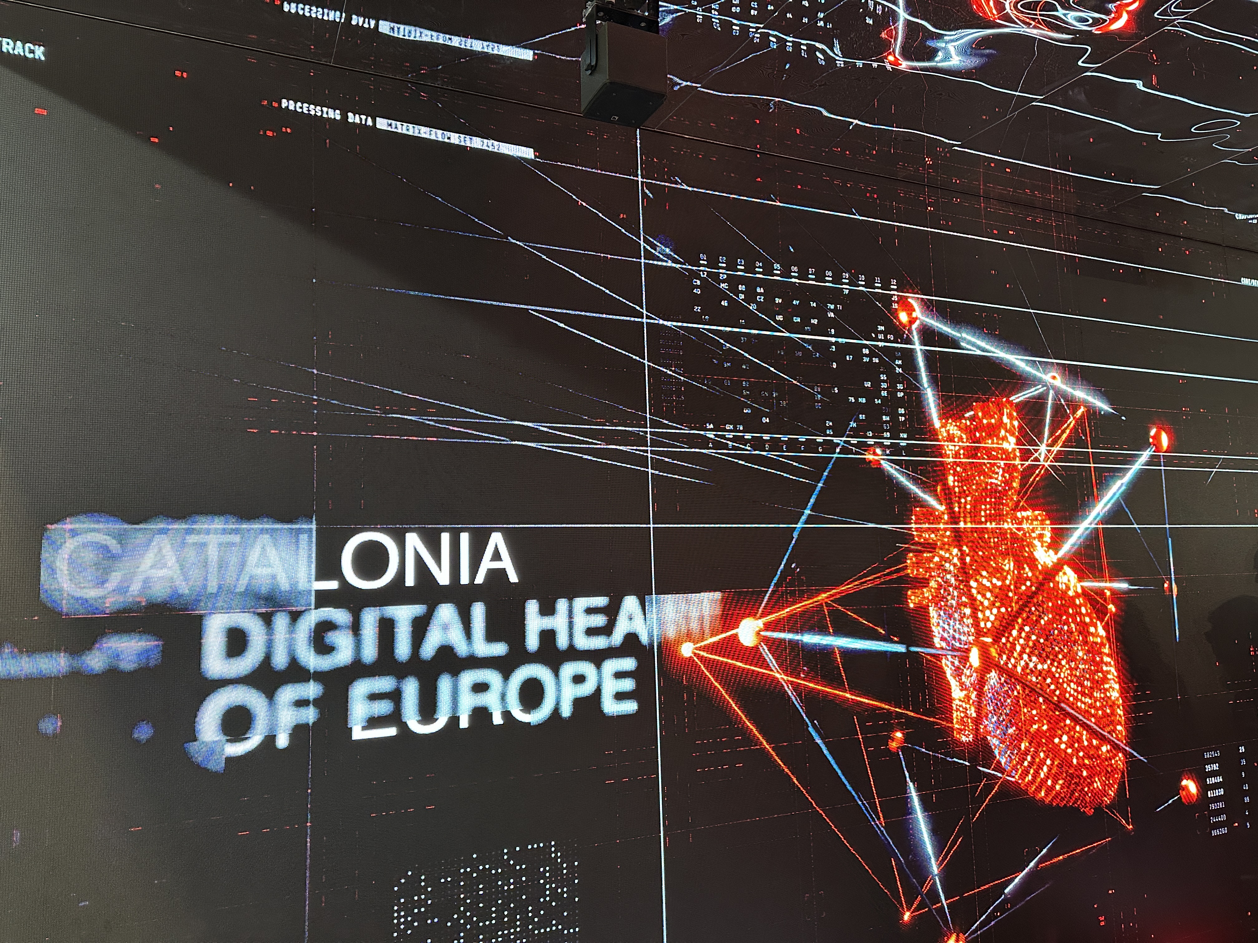 ''Catalonia Digital Heart of Europe'' on a display at the MWC