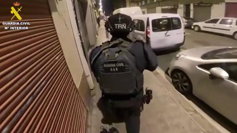Spain's Civil Guard police during the arrest