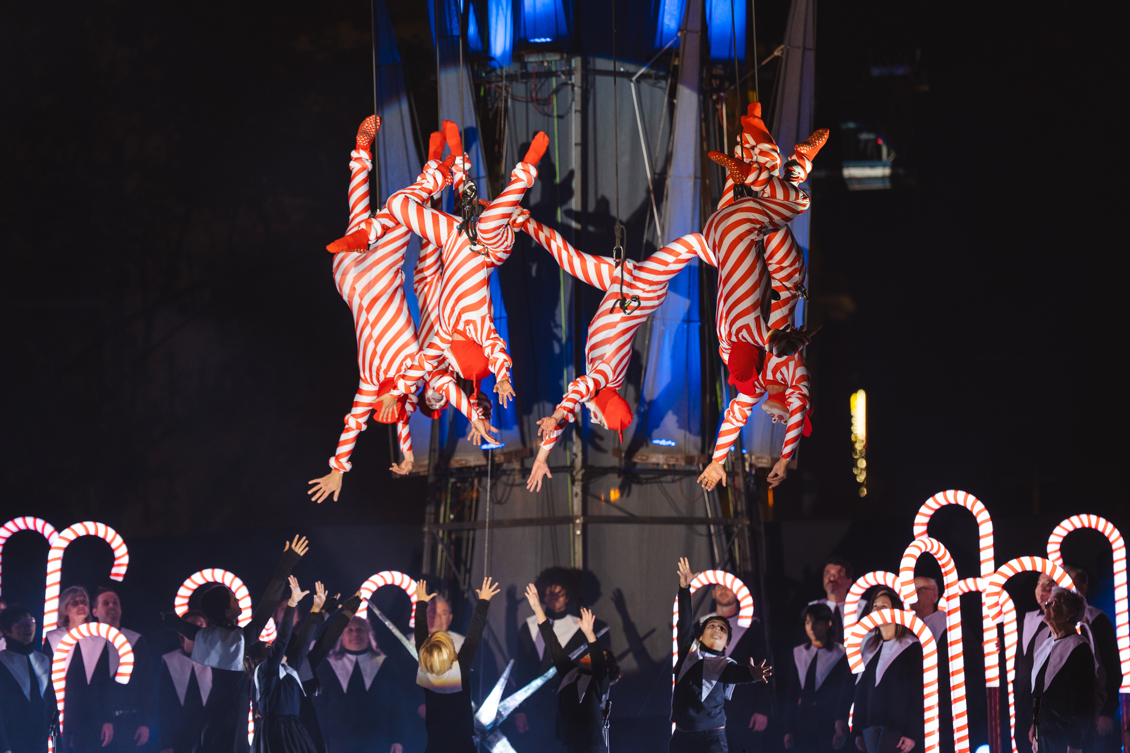 A moment of the show organized by the Barcelona city council to switch on the Christmas lights on November 22, 2025