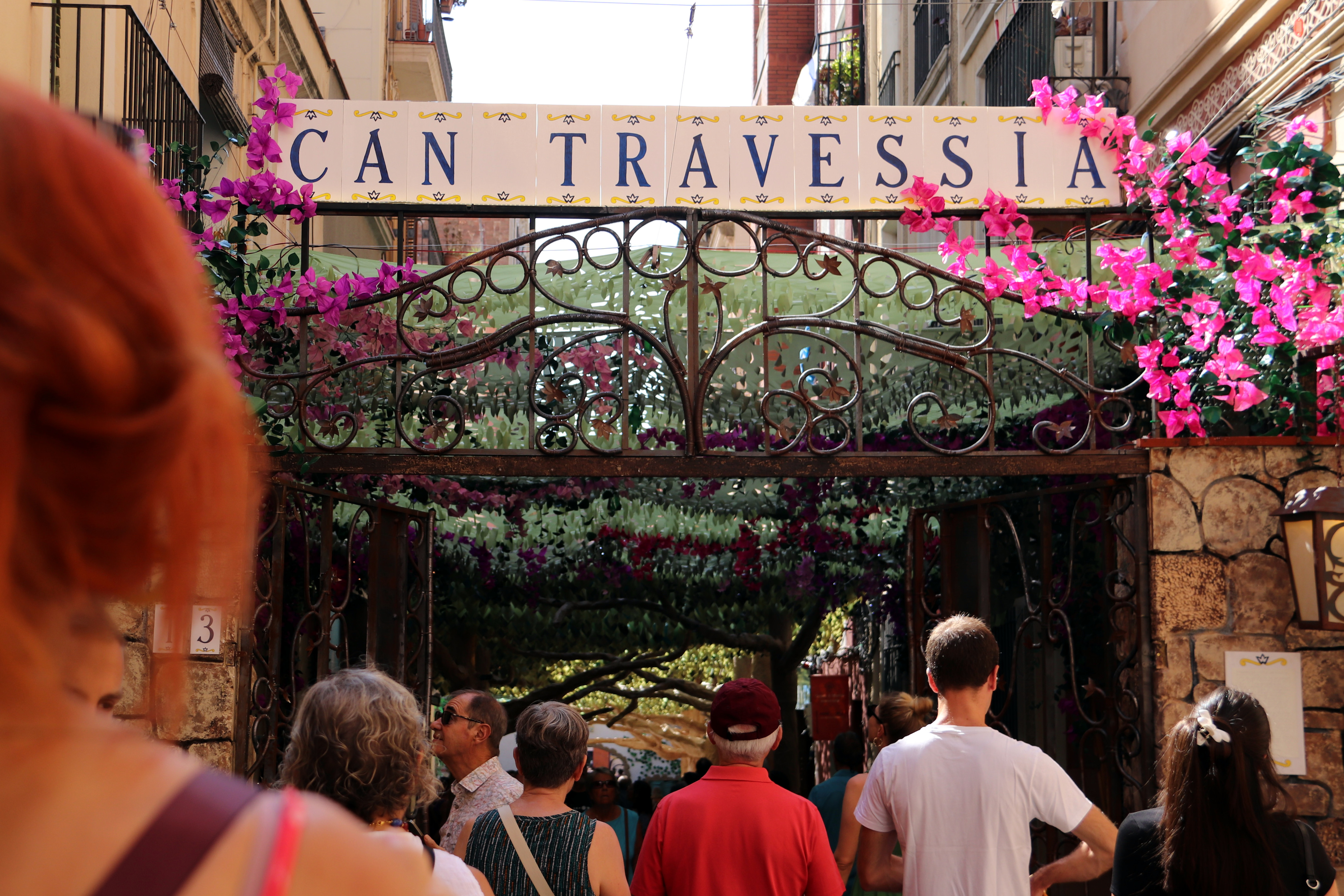 A decorated street during the Festes de Gràcia