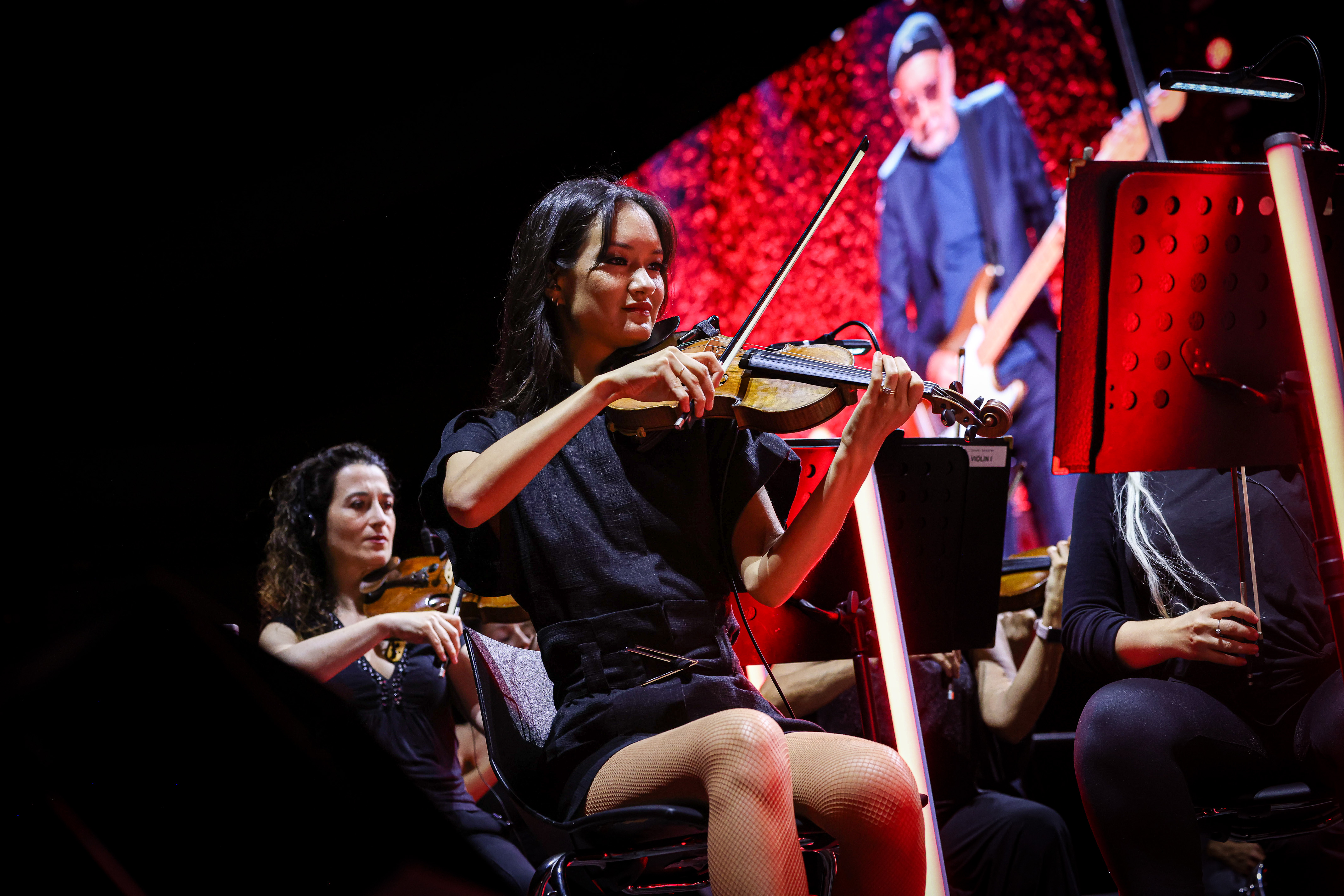 Vallès Symphonic Orchestra accompanies rock band 'The Who' during its performance in Barcelona on June 14, 2023