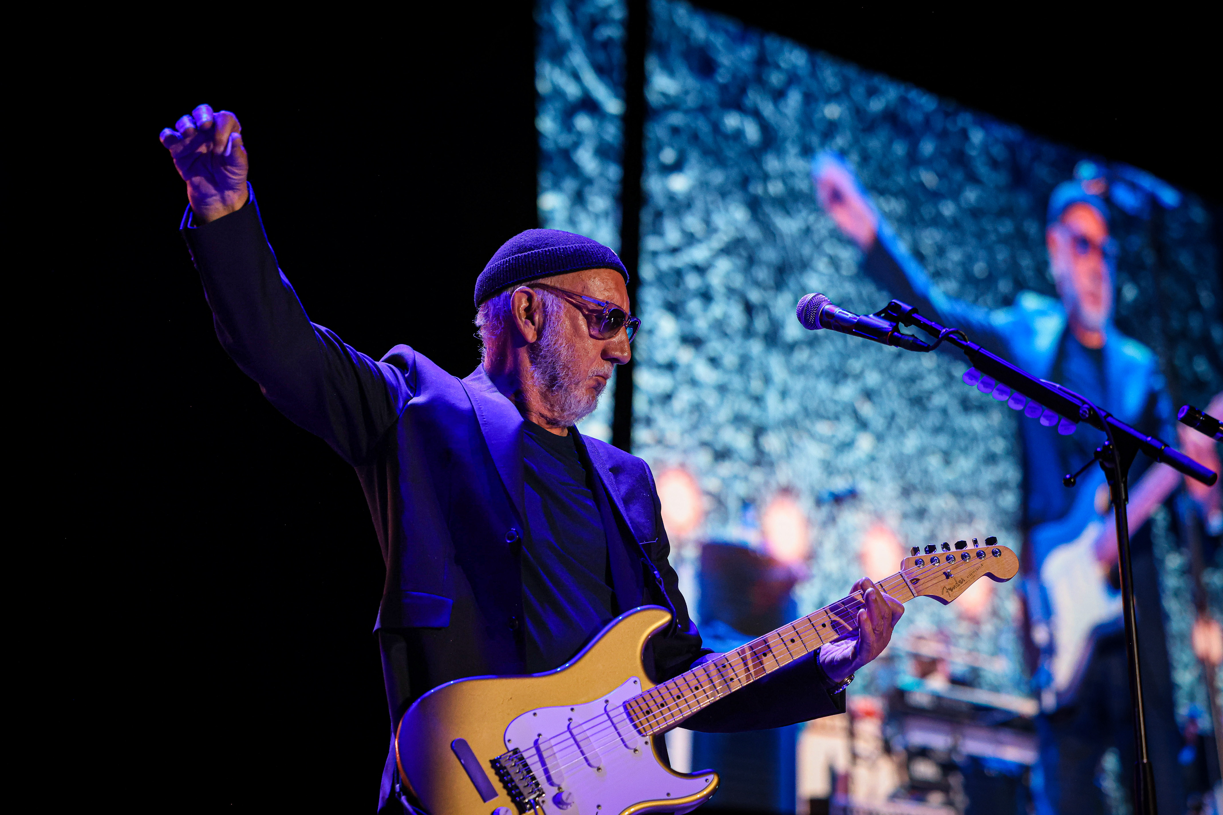 Rock band 'The Who' guitar Pete Townshend at Barcelona's Palau Sant Jordi music hall on June 14, 2023