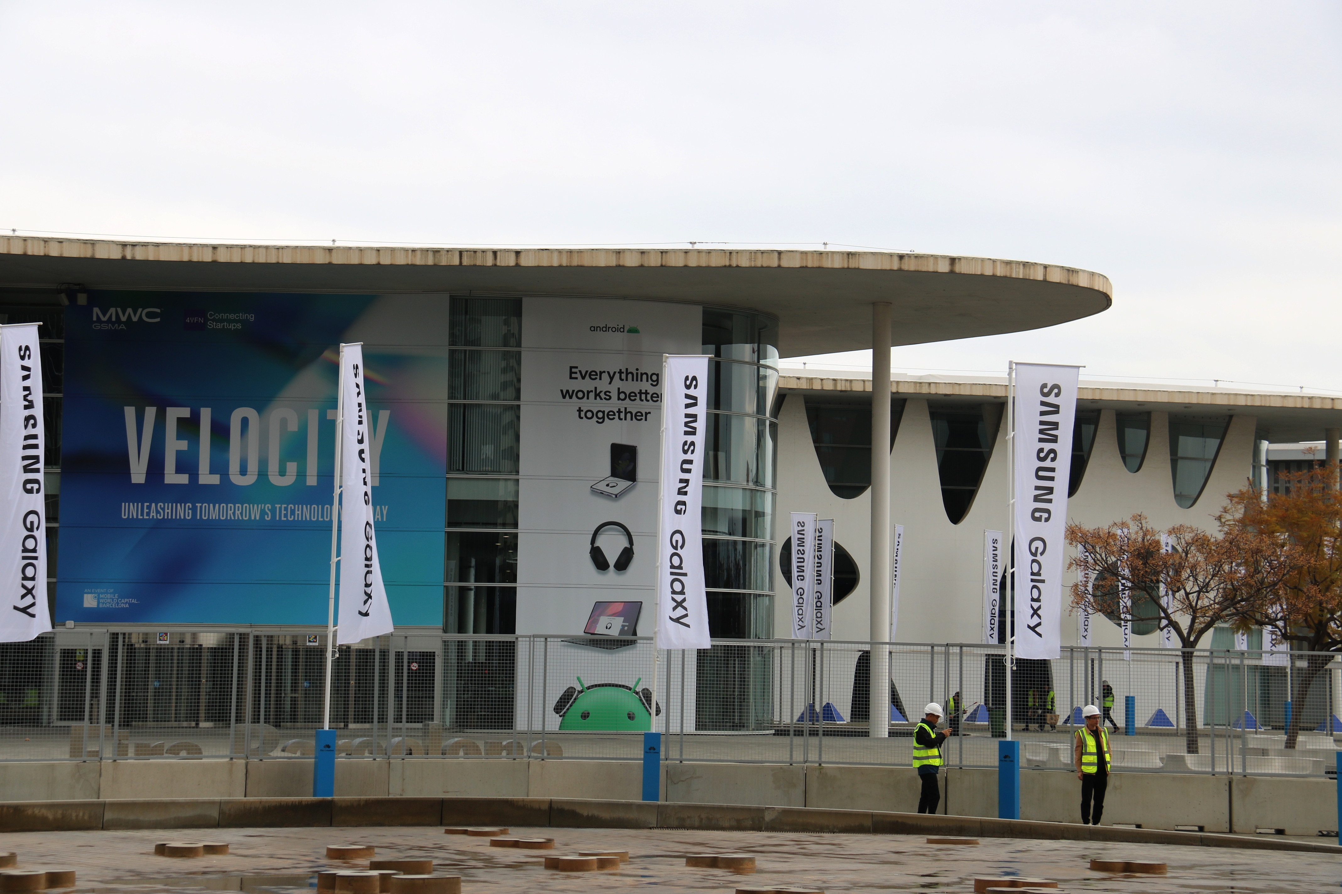 Mobile World Congress or MWC posters at Fira de Gran Via exhibition halls