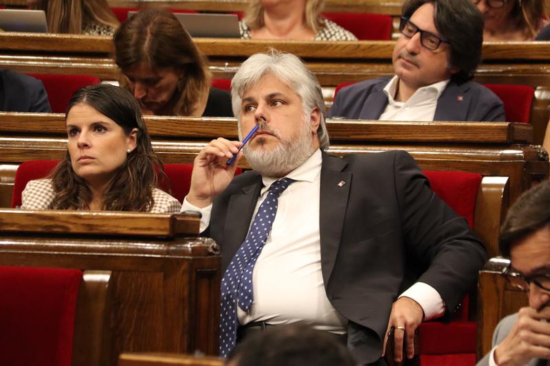 Albert Batet, a Junts MP in the Catalan parliament, during the July 26, 2023 plenary session