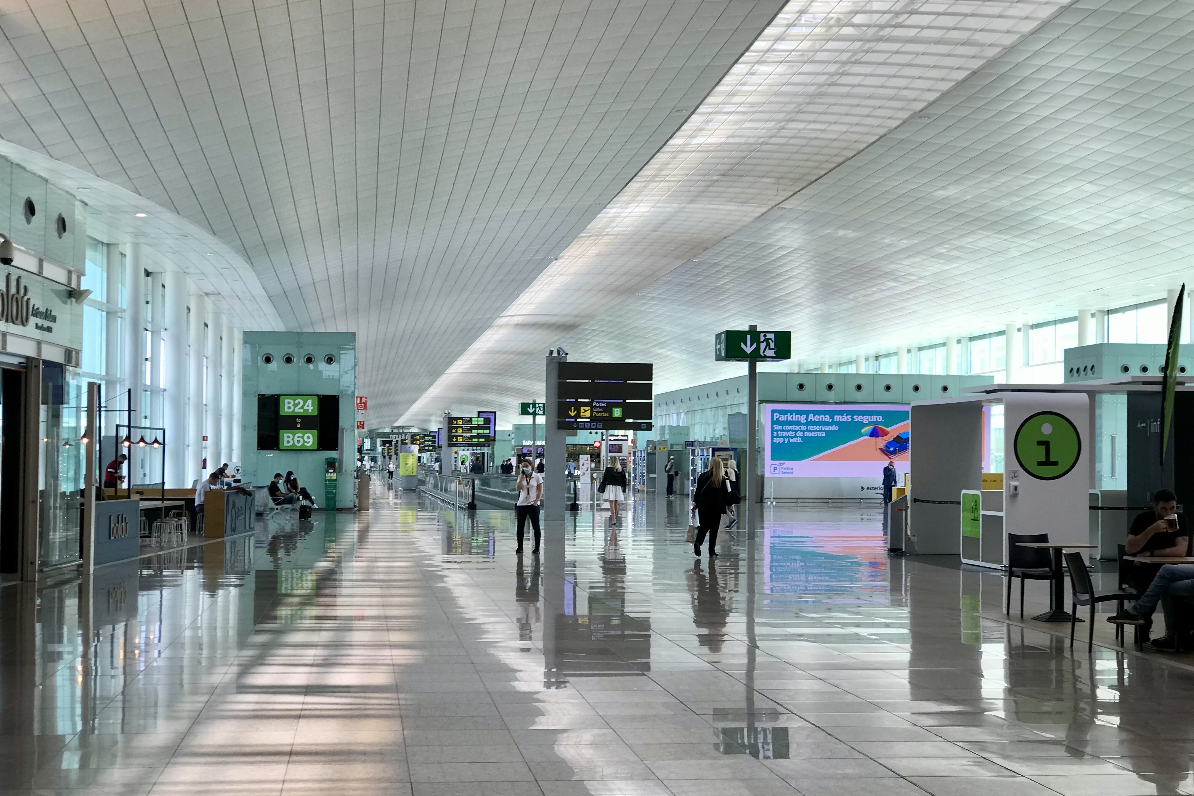 Interior of the T1 terminal of the Josep Tarradellas Barcelona El Prat airport