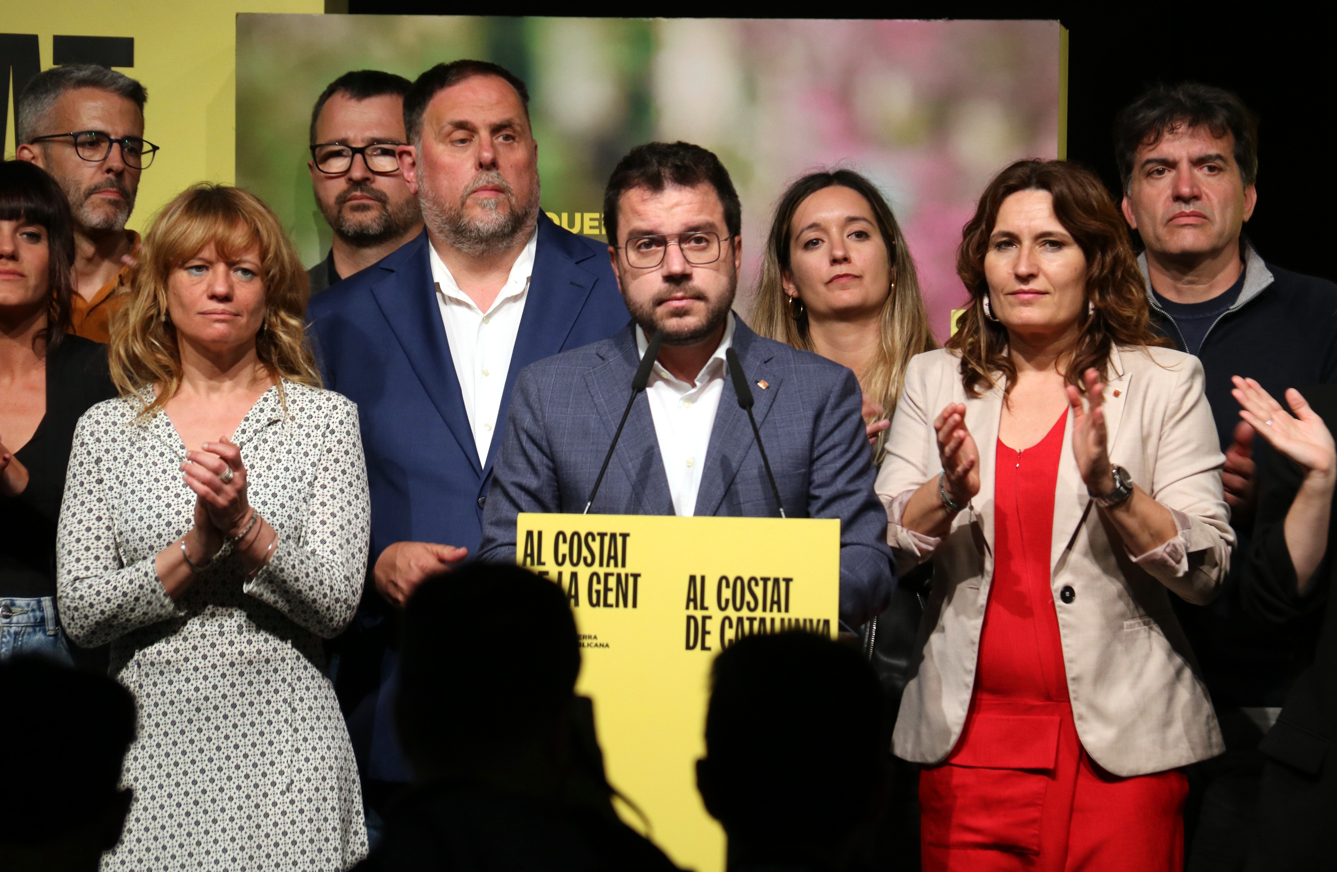 Catalan president Pere Aragonès and the leadership of Esquerra following the results of the Catalan election on May 12