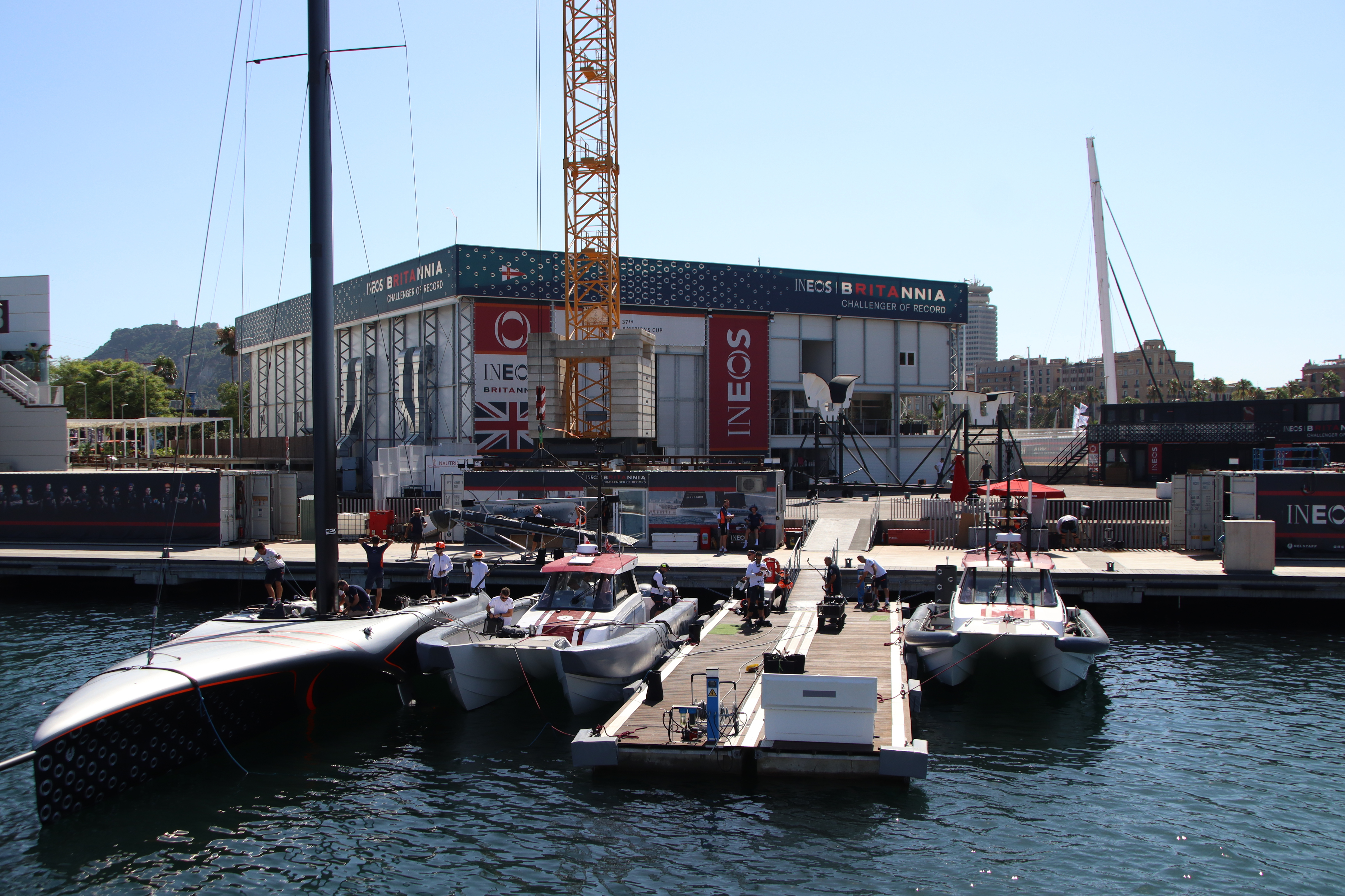 Great Britain's team base in the harbor