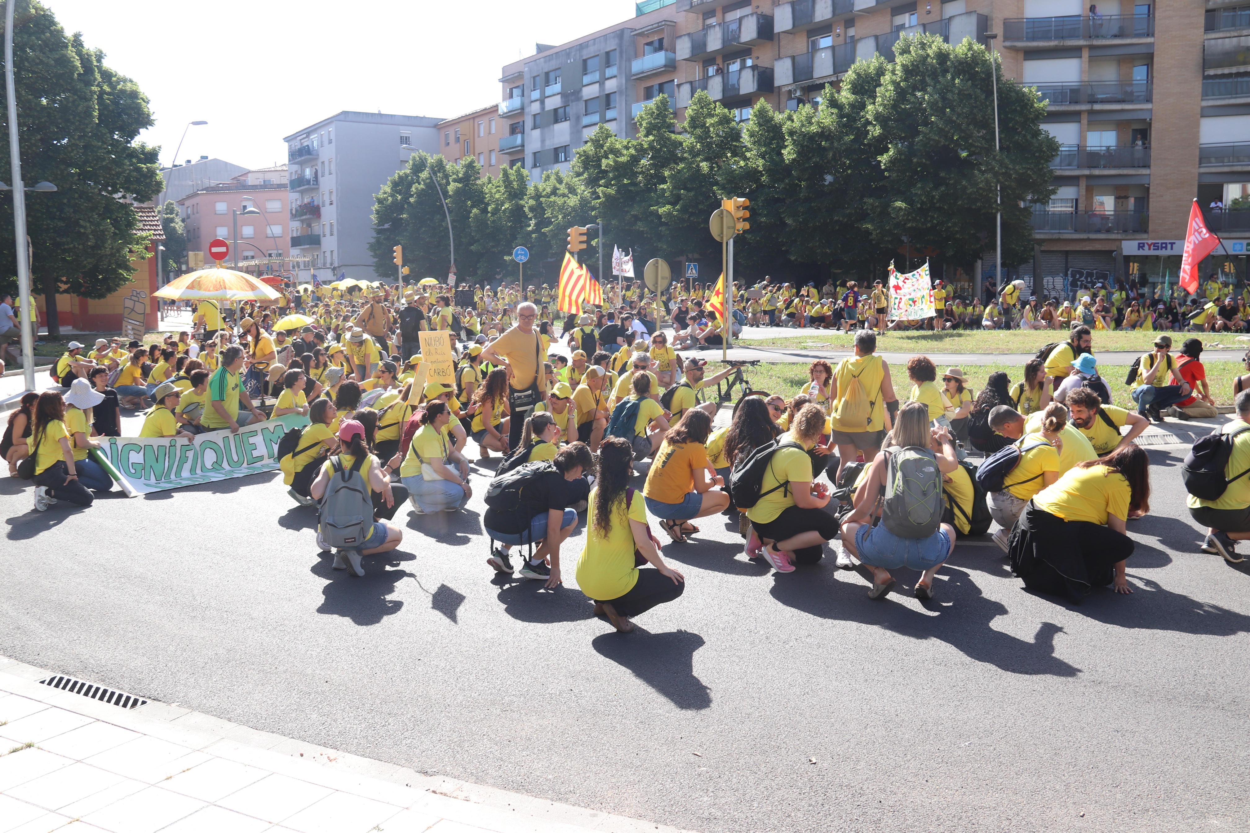 Teachers protest in Girona