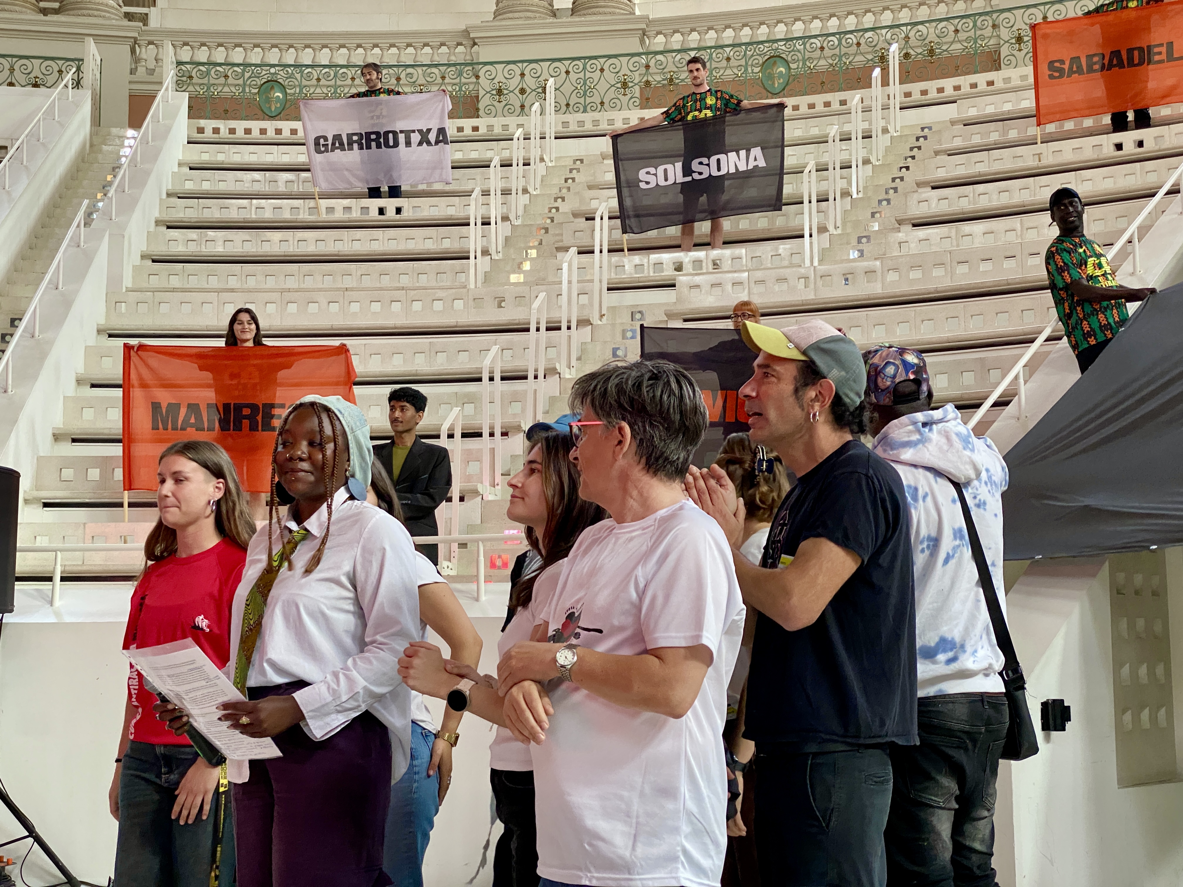 Top Manta activists at the press conference on Wednesday