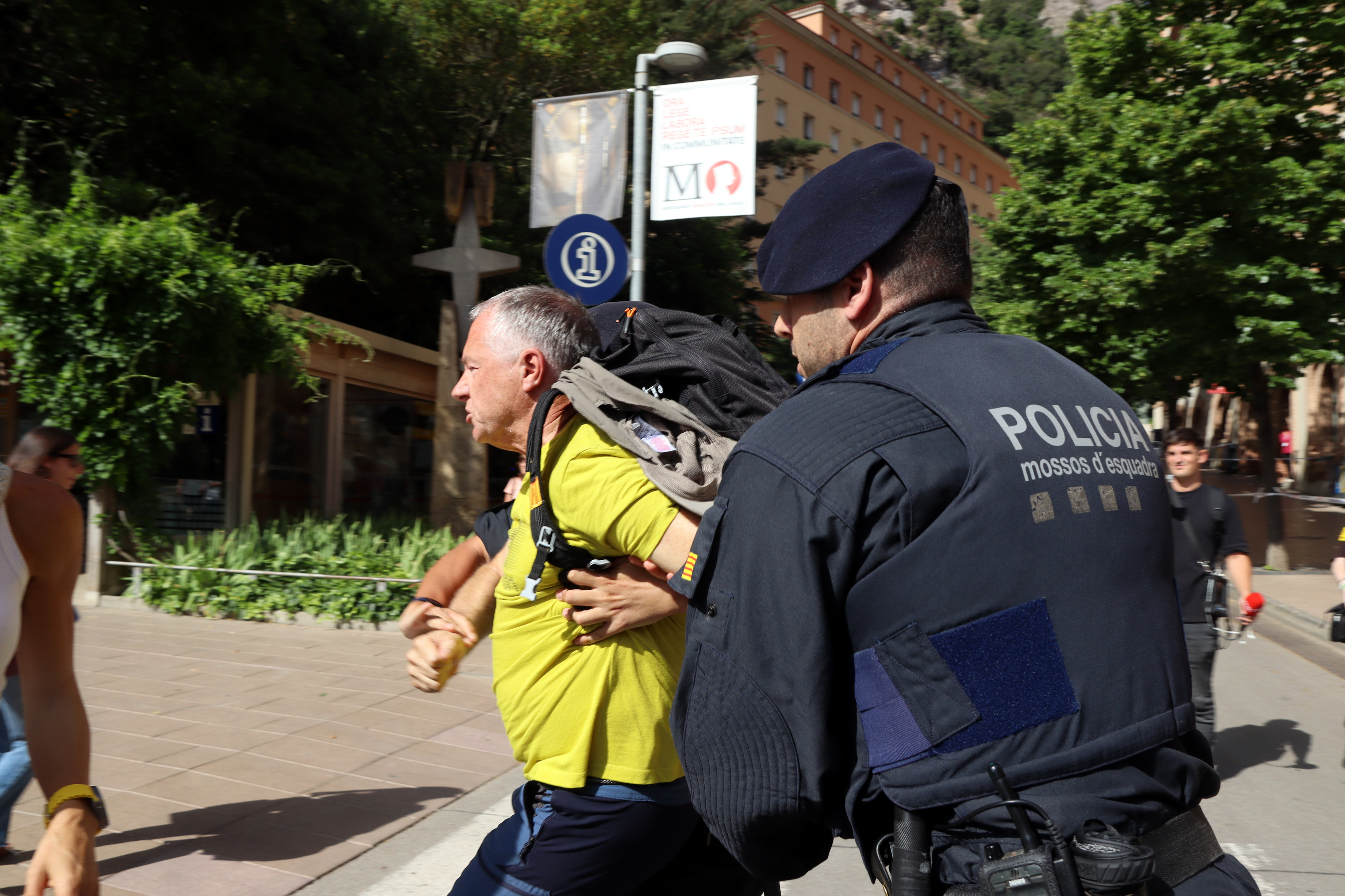 Police retained and identified one of the protesters