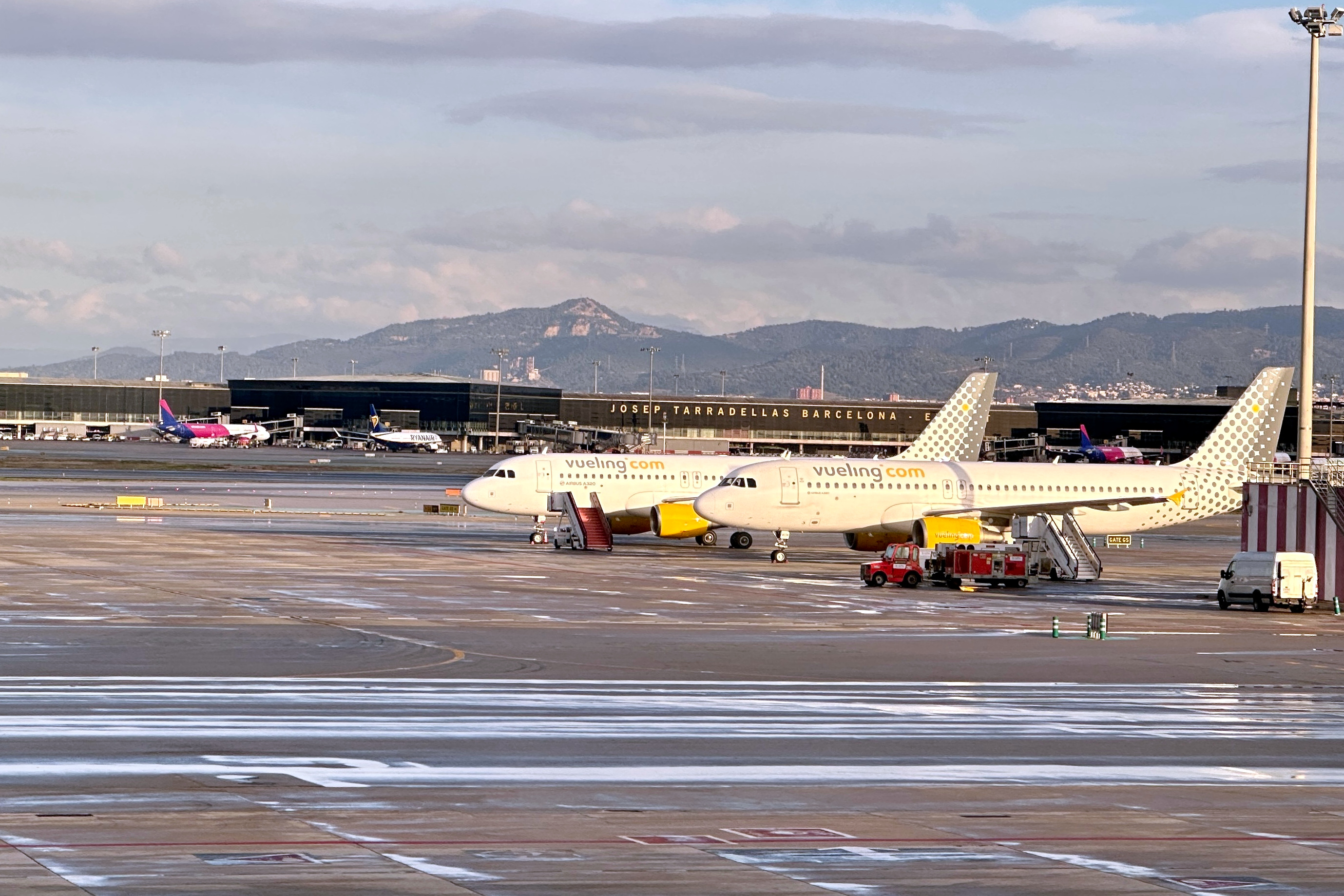 Vueling airplanes at Barcelona airport