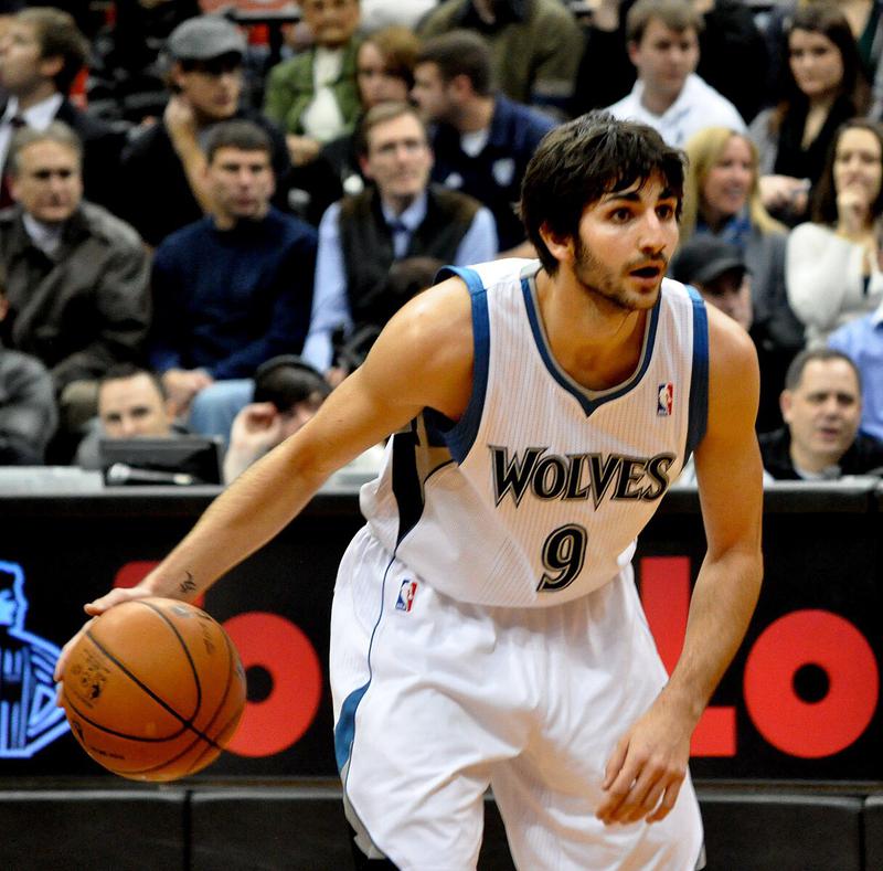 Ricky Rubio playing for Minnesota Timberwolves in the NBA