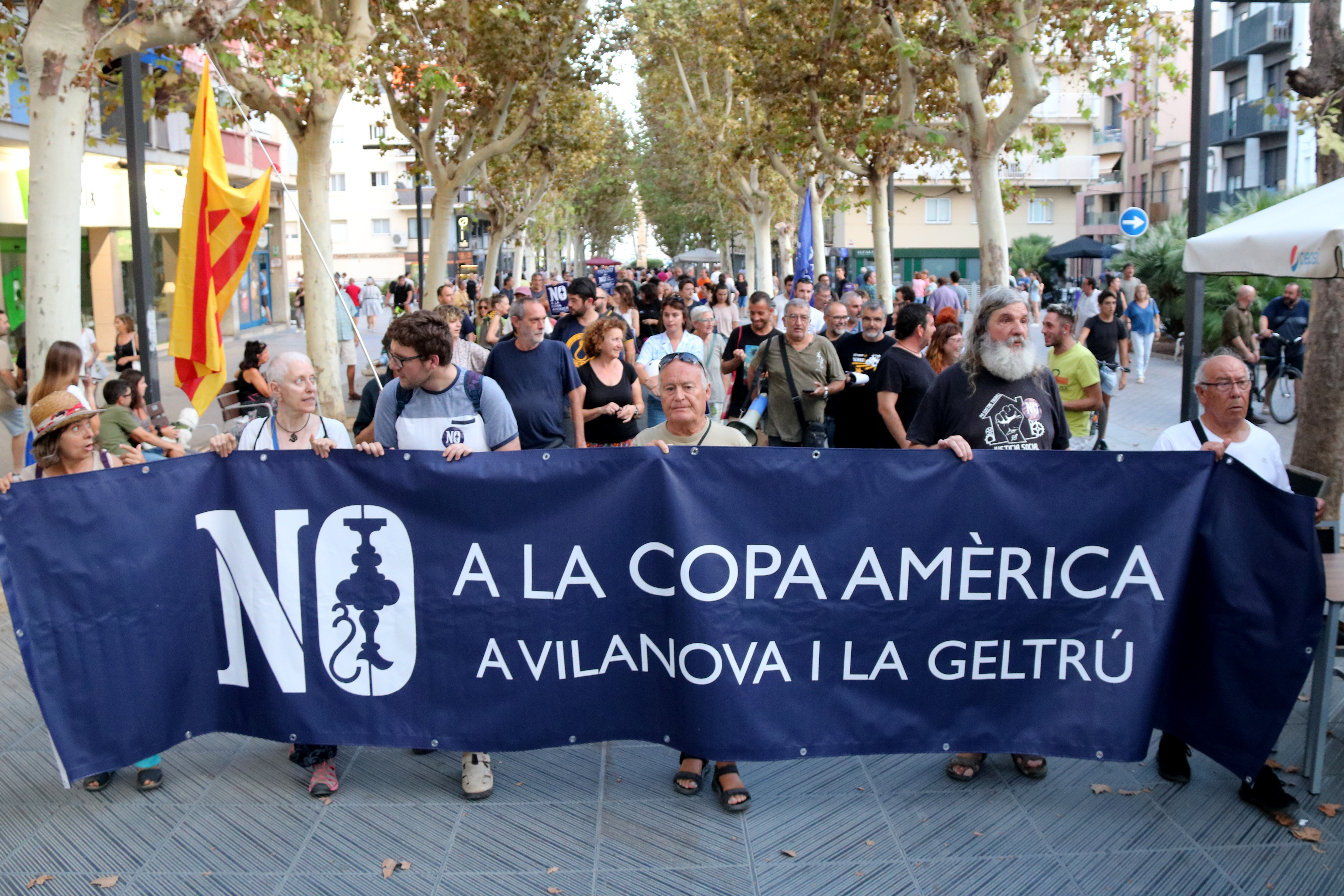 Protest against America's Cup in Vilanova i la Geltrú on September 14, 2023