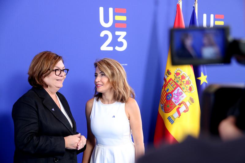 Spanish Transport minister Raquel Sánchez and European Commissioner for Transport Adina Valean