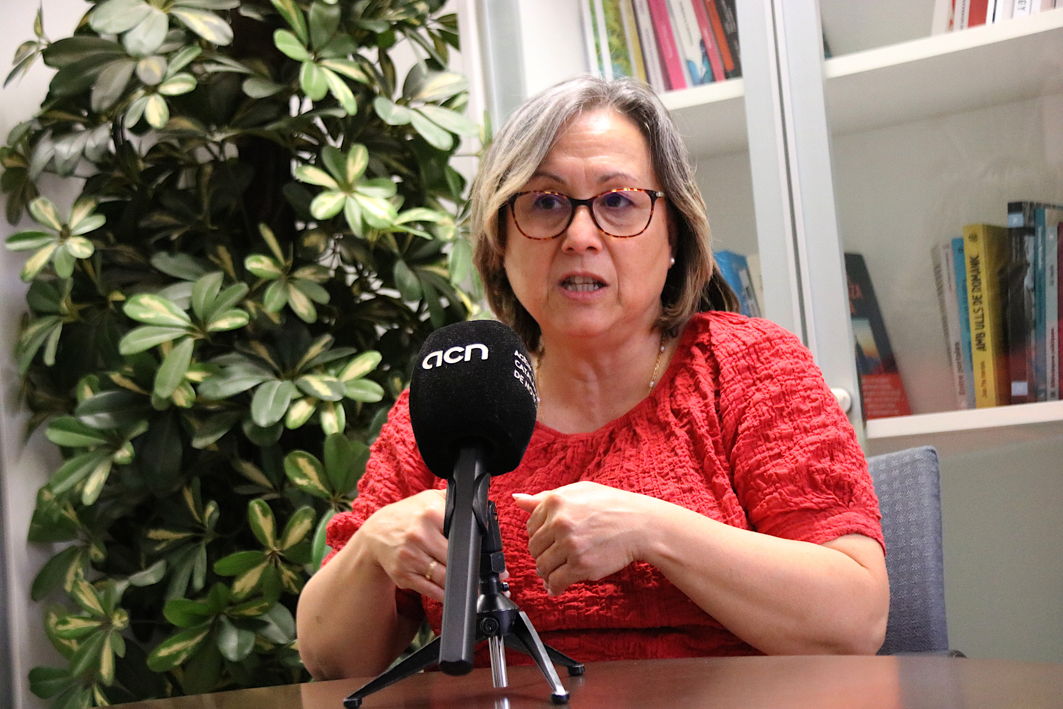 Cati Pallars, a member of the LGBT+ Families Association, in an interview with the Catalan News Agency