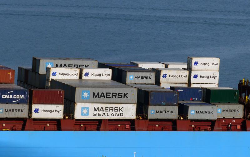 Containers of the shipping company Maersk