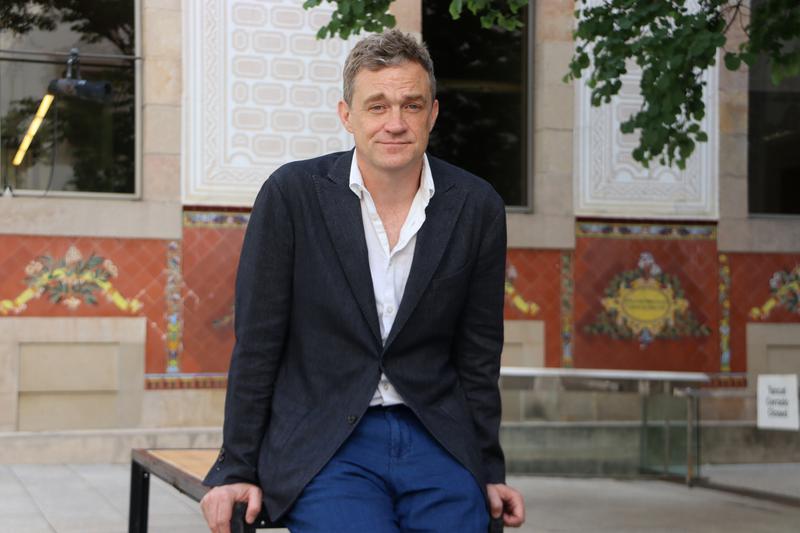 American writer and journalist Patrick Radden Keefe during a photo shoot in Barcelona on June 4, 2024 before a press conference at the CCCB exhibition halls