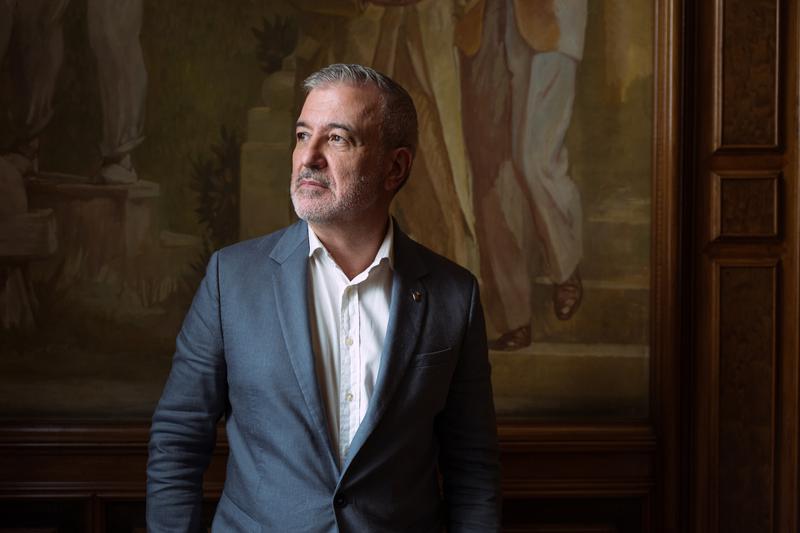 The Mayor of Barcelona, ??Jaume Collboni, photographed in City Hall
