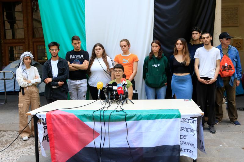 Press conference by pro-Palestine student protesters