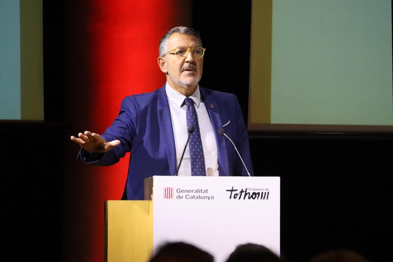 The Minister of Business and Employment Miquel Sàmper at the Gran Teatre del Liceu in Barcelona