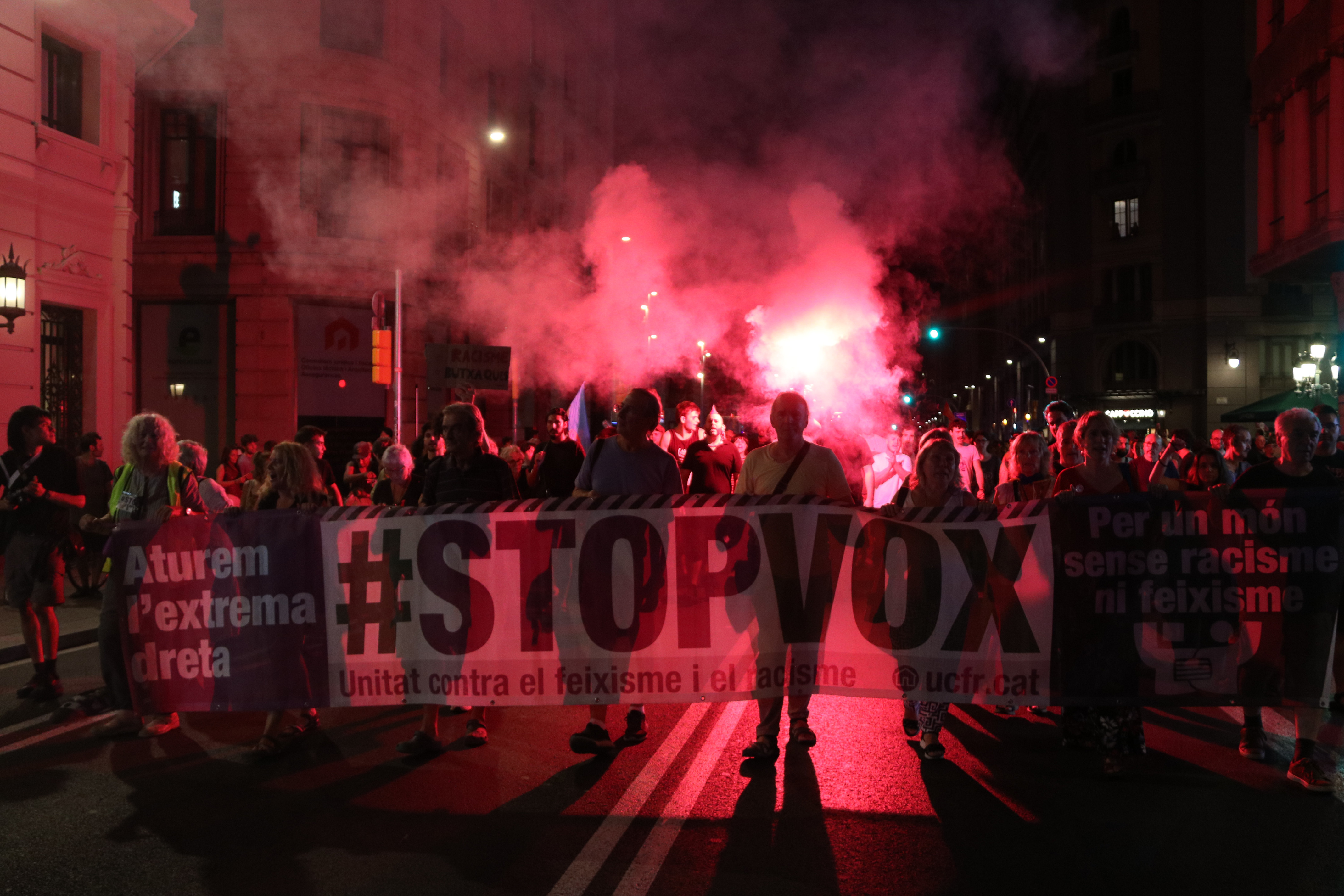 Anti-racist counter demonstration in Barcelona