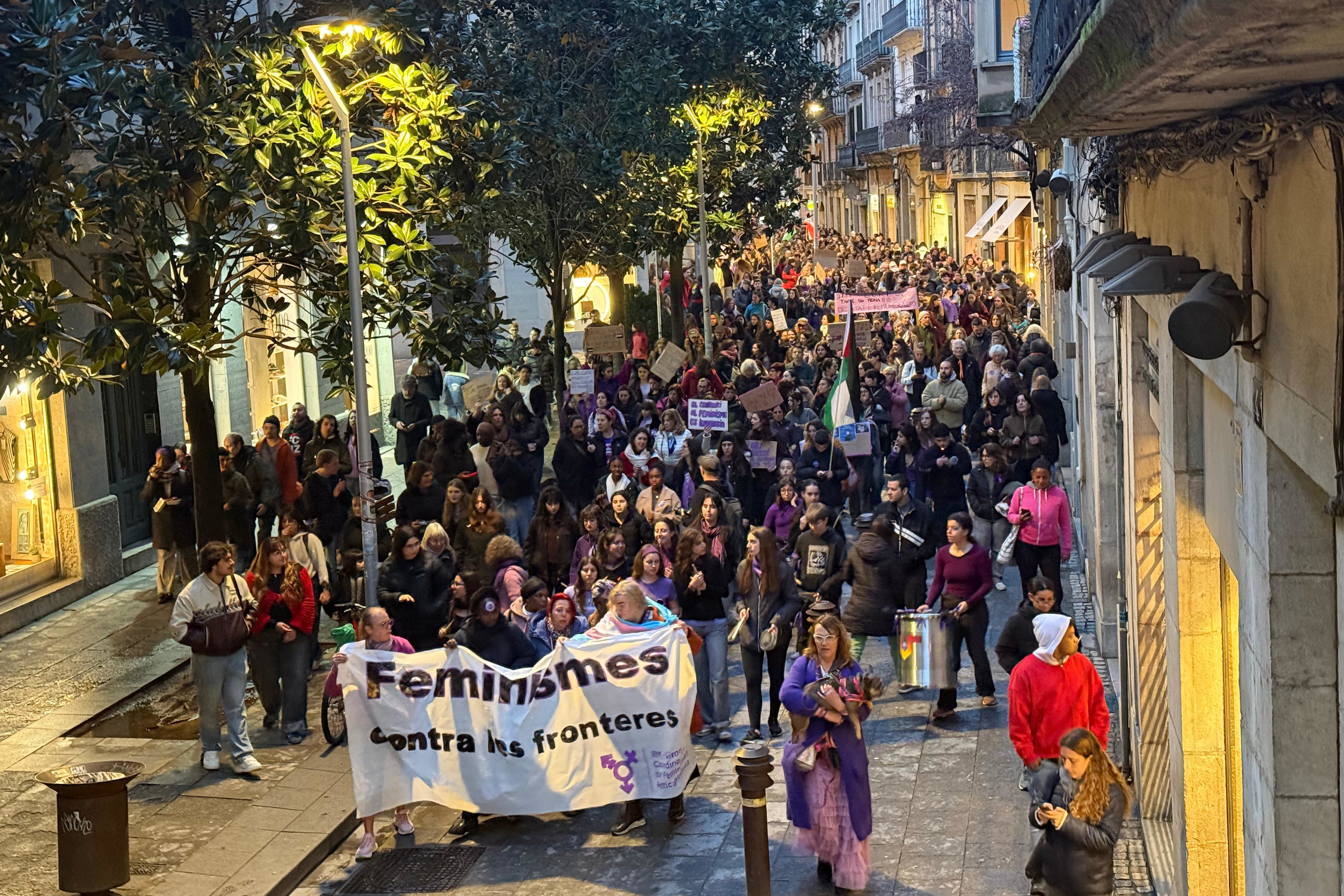 The International Women's Day march in Girona