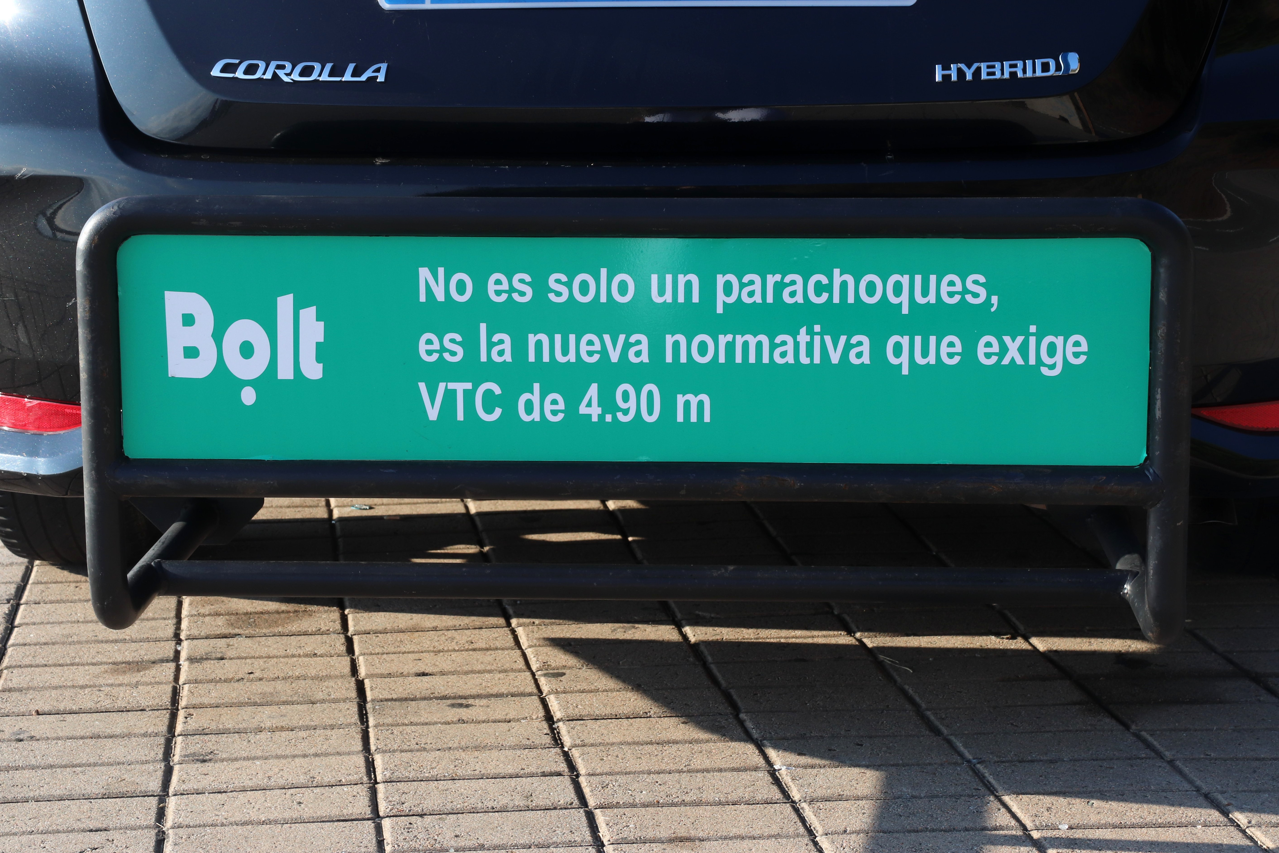 New bumper on Bolt vehicles to comply with Catalonia's ride-hailing regulation