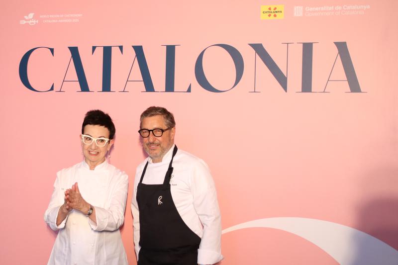 Michelin star chefs Carme Ruscalleda and Joan Roca in Tokyo, Japan, before hosting a dinner for 240 guests on May 26, 2025