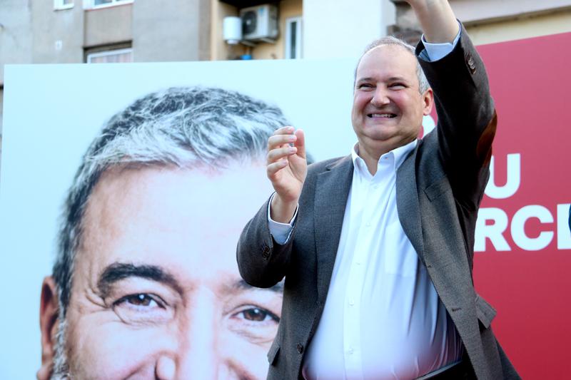 Former Barcelona mayor Jordi Hereu, campaigning in May 2023 for Jaume Collboni