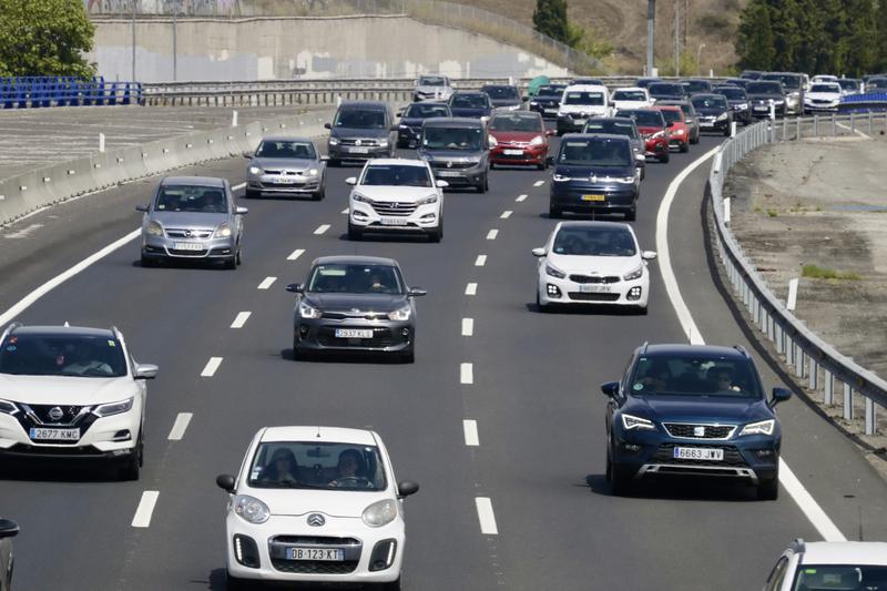 Cars on the AP-7 highway.