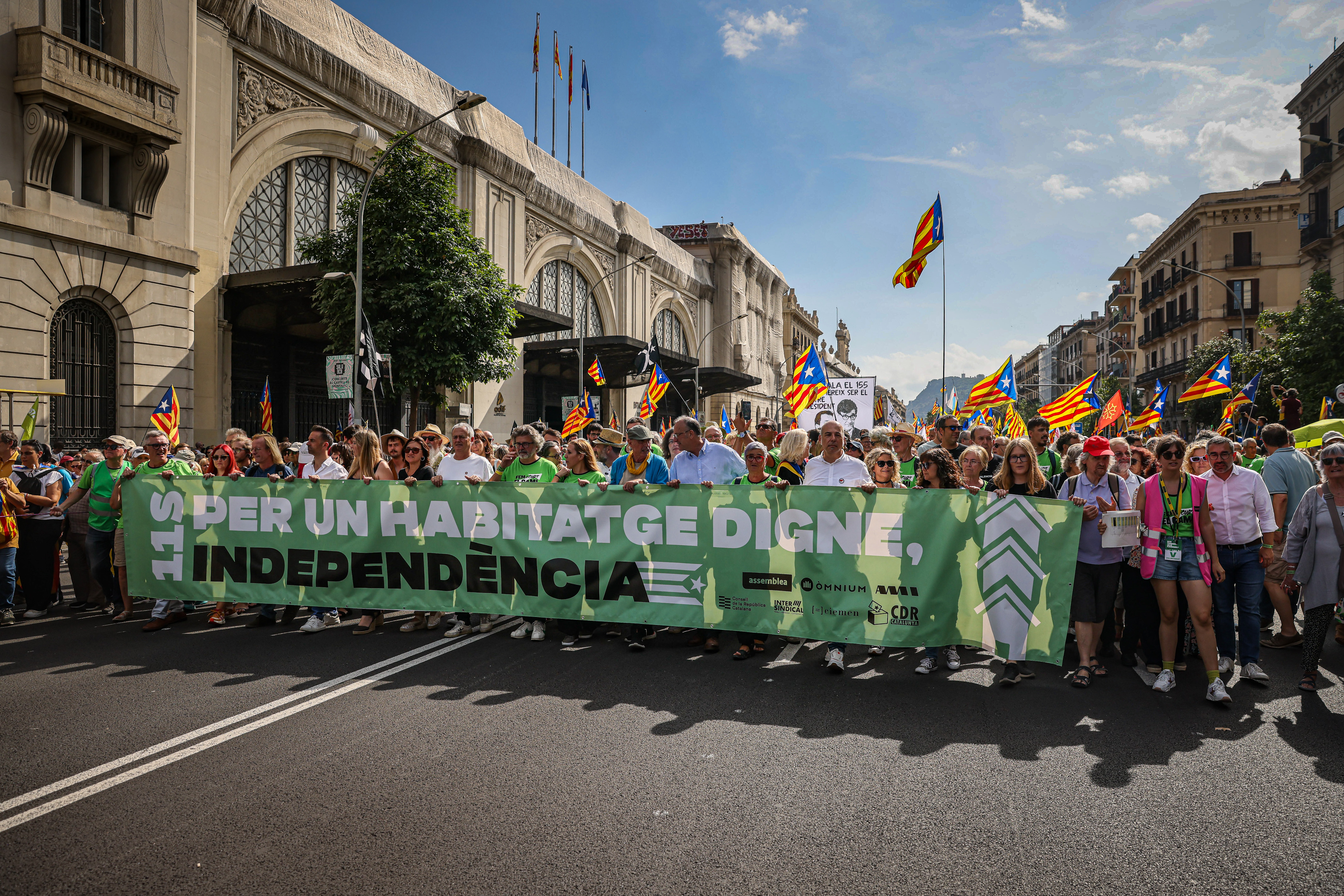 The Catalan pro-independence protest in Barcelona started at 4pm from the Estació de França on September 11, 2024