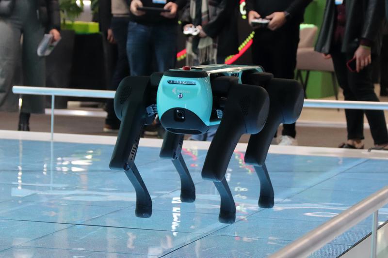 Keybotic's robotic dog at the 2023 Mobile World Congress