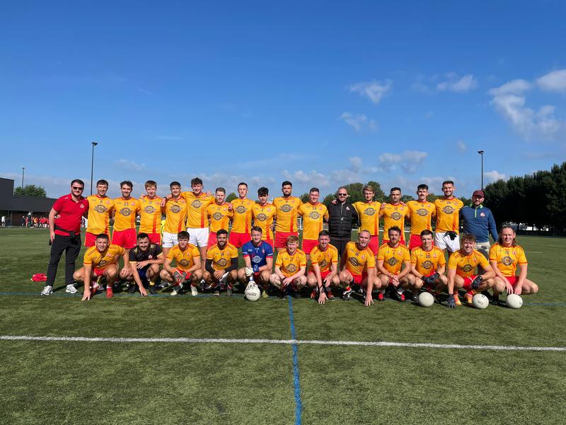 The Barcelona Gaels Gaelic football team line out before a match