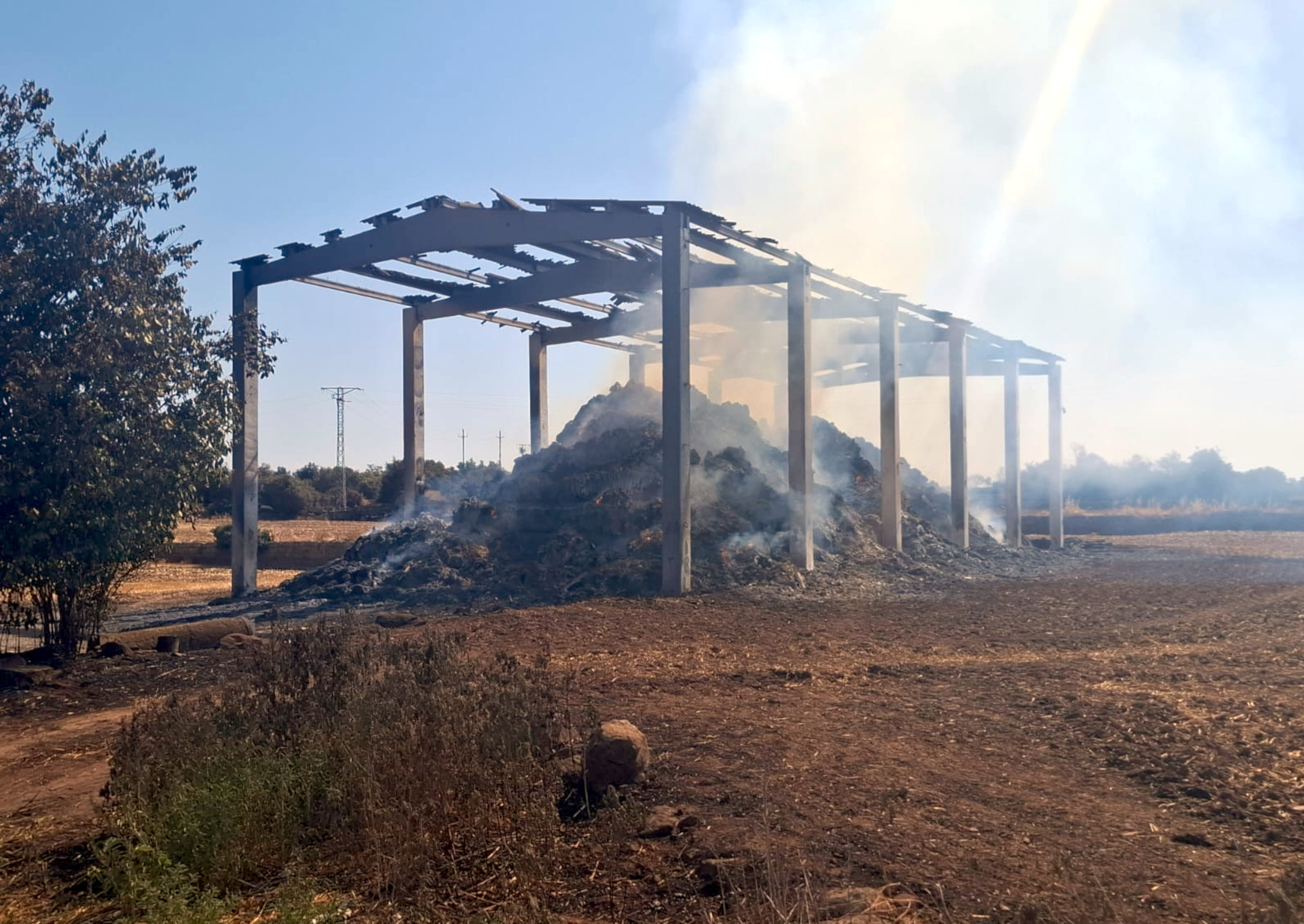 A burned down building after a fire in Noguera and la Segarra in early July
