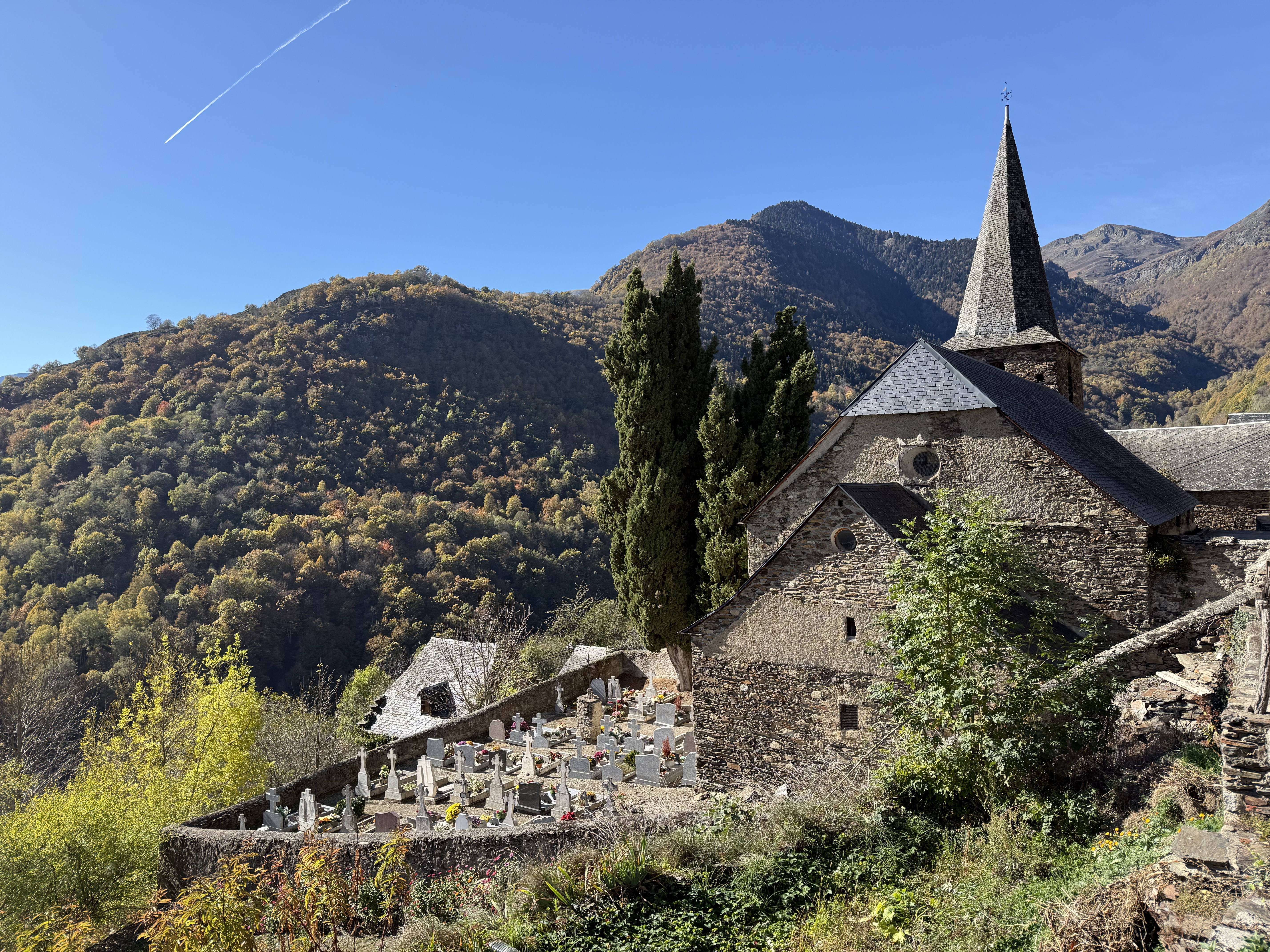 The Bausen cemetery by the church